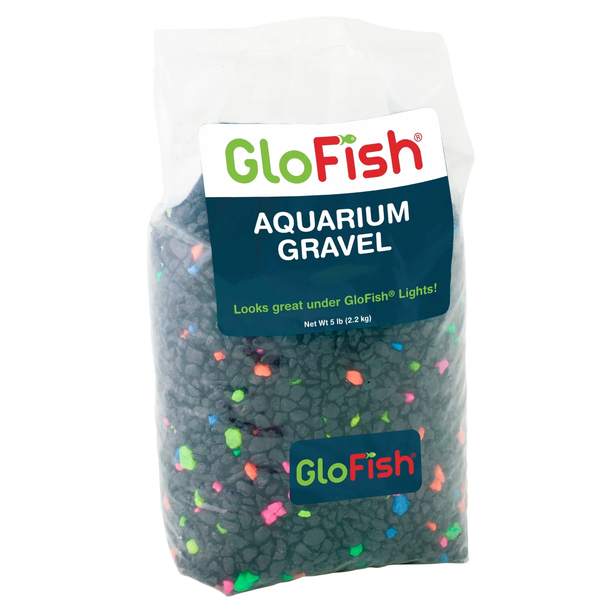GloFish Aquarium Gravel 5 Pounds  Black with Fluorescent Plastic Accents  Complements GloFish Tanks - Image 1