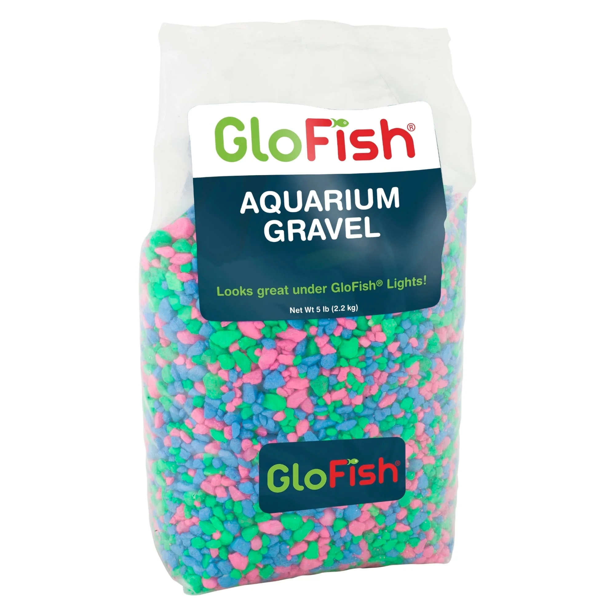 GloFish Aquarium Gravel 5 Pounds, Pink/Green/Blue Mix, Complements GloFish Tanks - Image 1