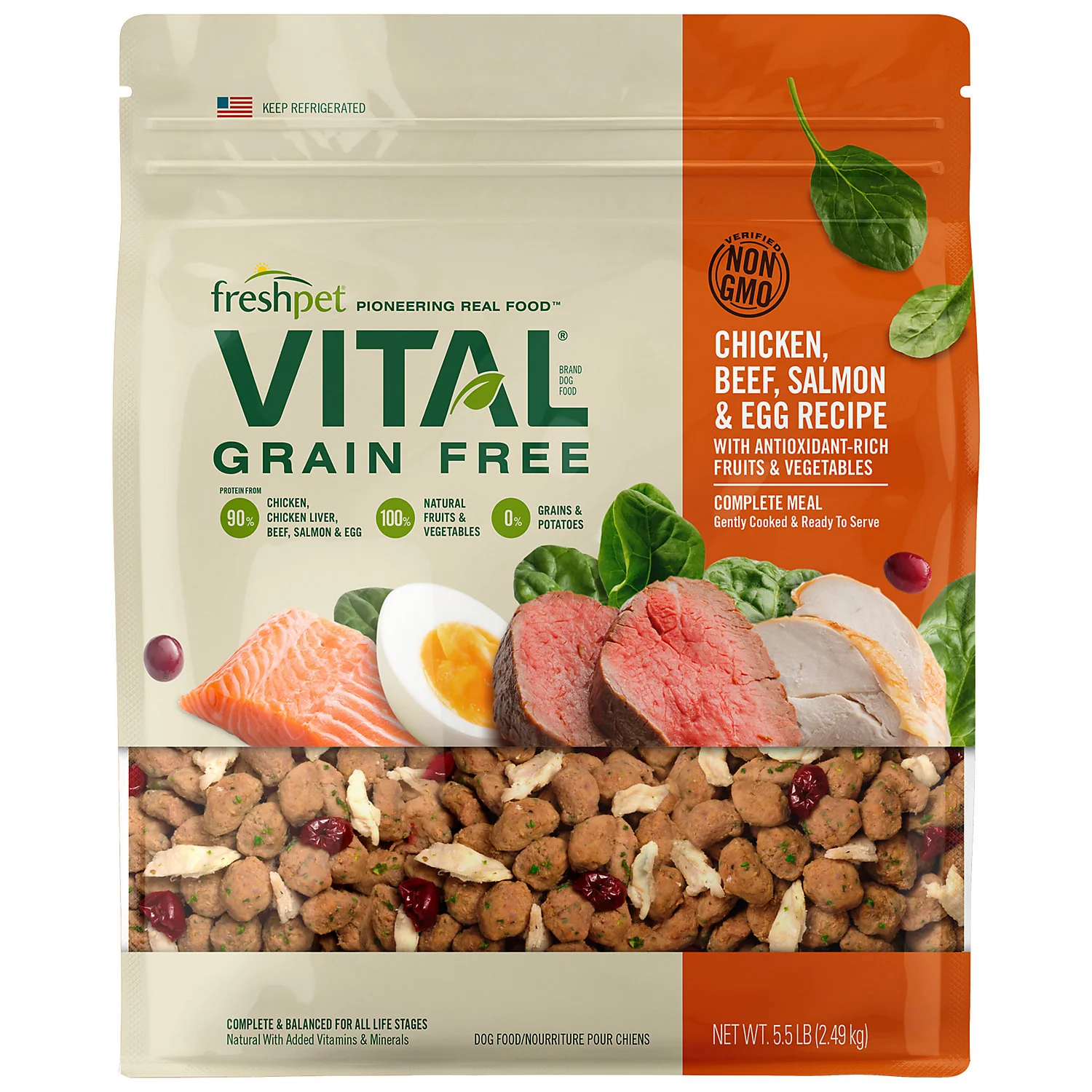 Freshpet Vital Grain Free Complete Meals for Dogs, 5.5 Lb - Image 1