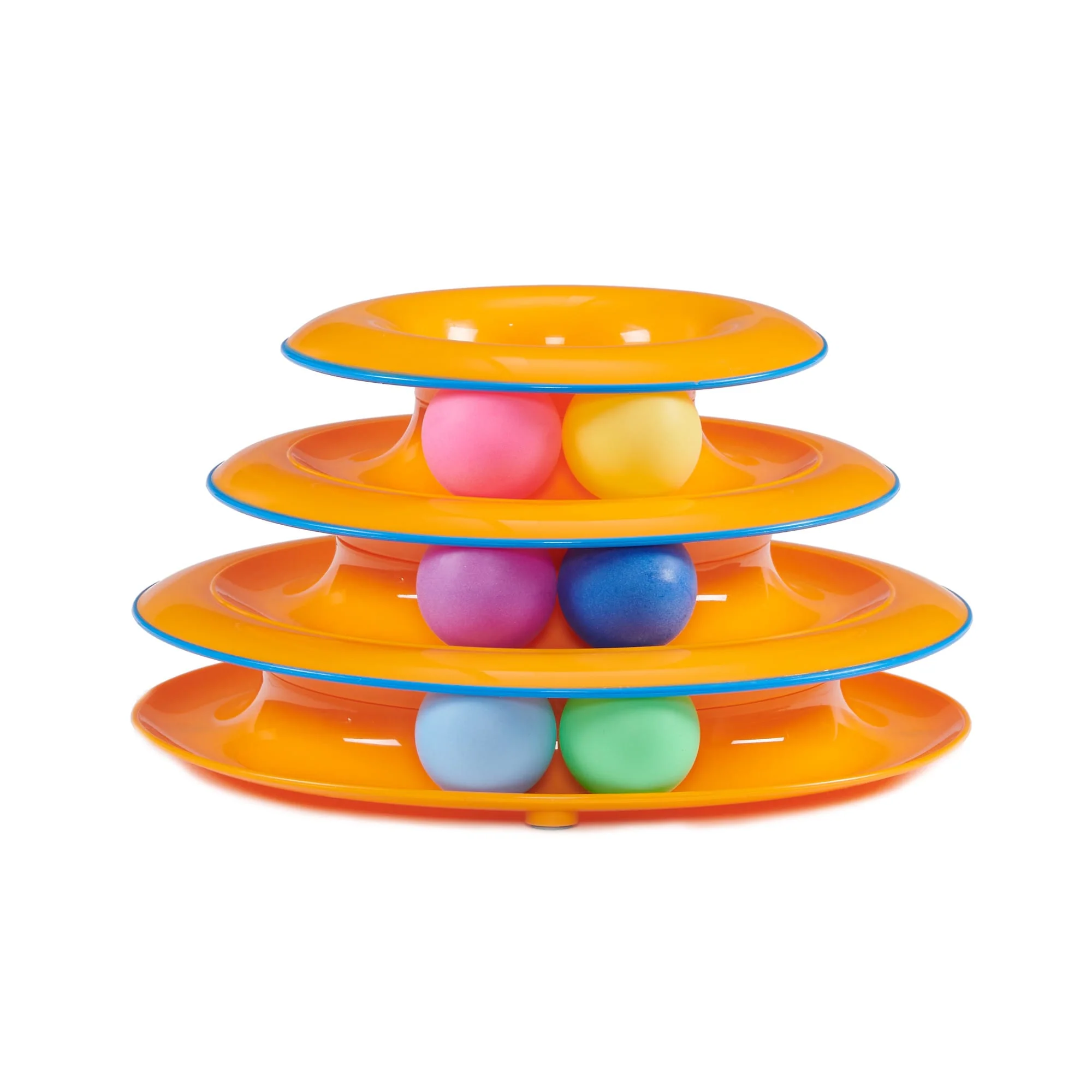 Petstages Tower of Tracks Cat Toy Orange - Image 1