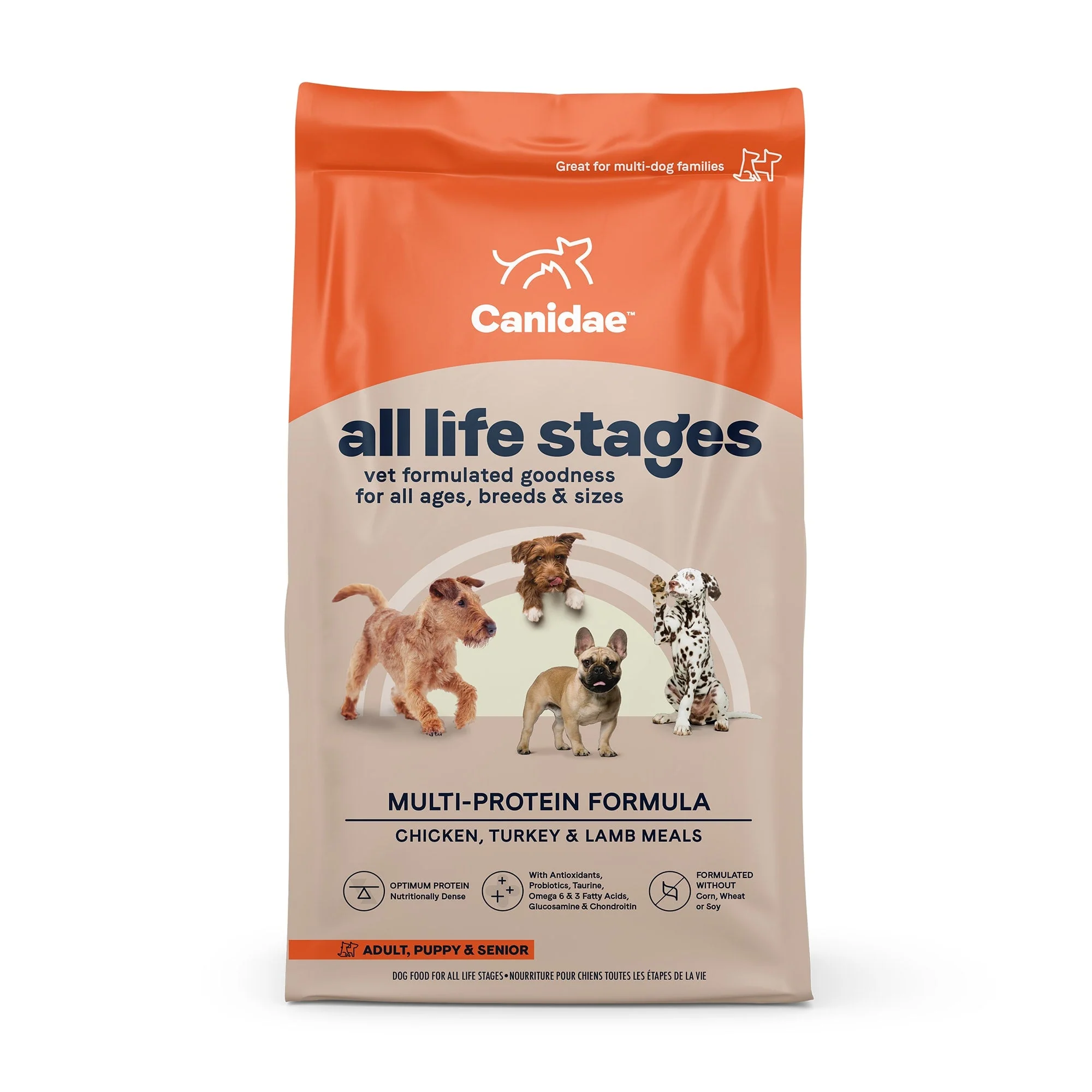 Canidae All Life Stages Multi-Protein Chicken, Turkey, Lamb & Fish Dry Dog Food, 27lb - Image 1