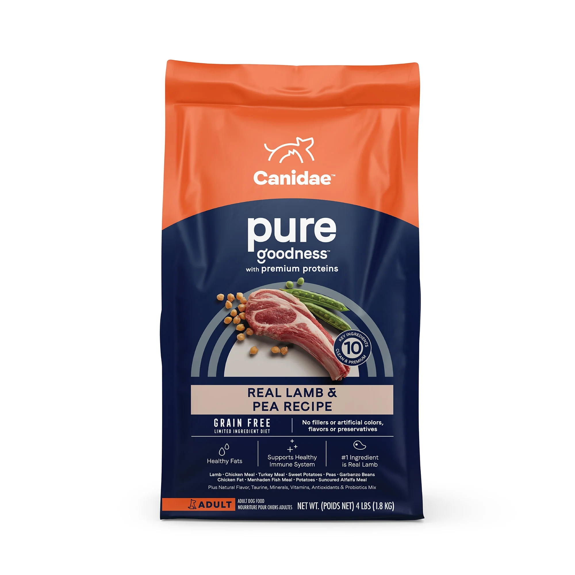 Canidae Pet Foods Pure Elements CD01573 Grain-Free Fresh Lamb Formula Adult Natural Dog Food, 4 lb, Bag - Image 1
