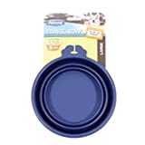 Petmate Silicone Round 3-Cup Travel Bowl for Pets  Navy Blue - Image 1