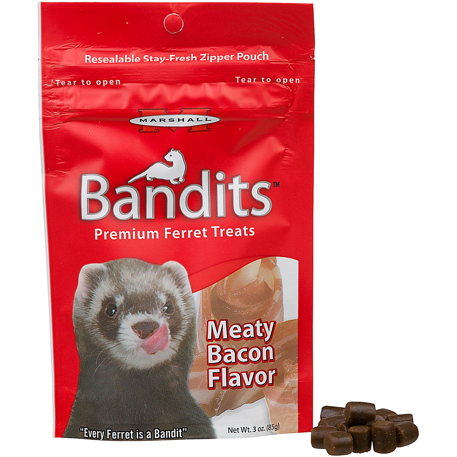 Marshall Pet Bandits Ferret Treat  Meaty Bacon  3oz Free Shipping - Image 1