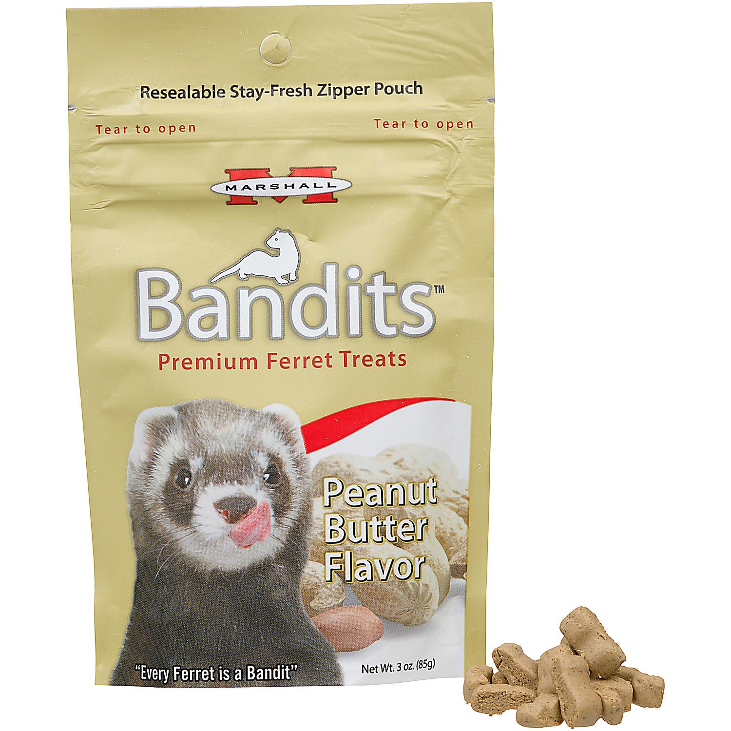 Marshall Pet Products Premium Bandit Treat for Ferrets  Peanut Butter Flavored Ferret Treats  3 oz - Image 1