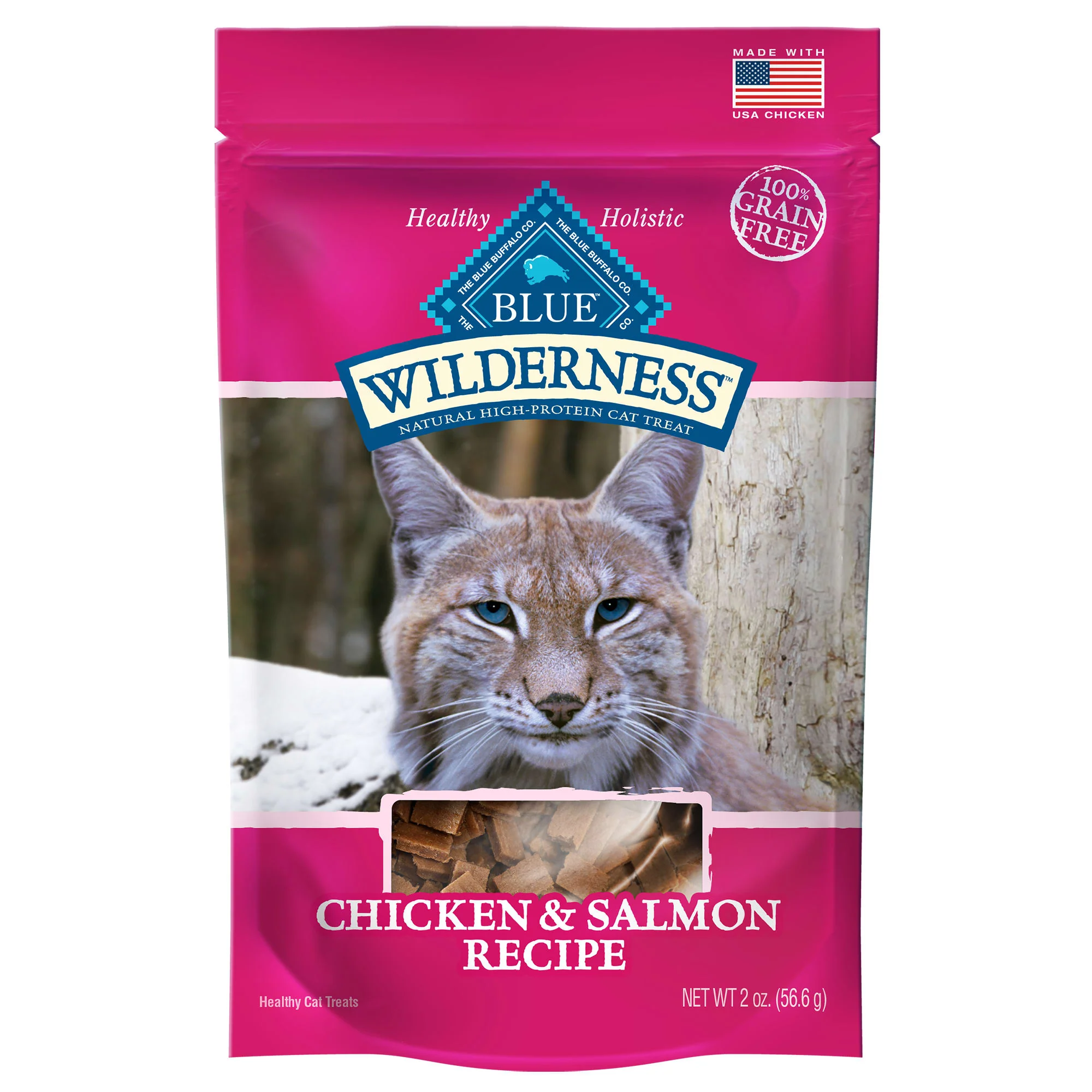 Blue Buffalo Wilderness Chicken & Salmon Flavor Soft Treats for Cats  Grain-Free  2 oz. Bag - Image 1