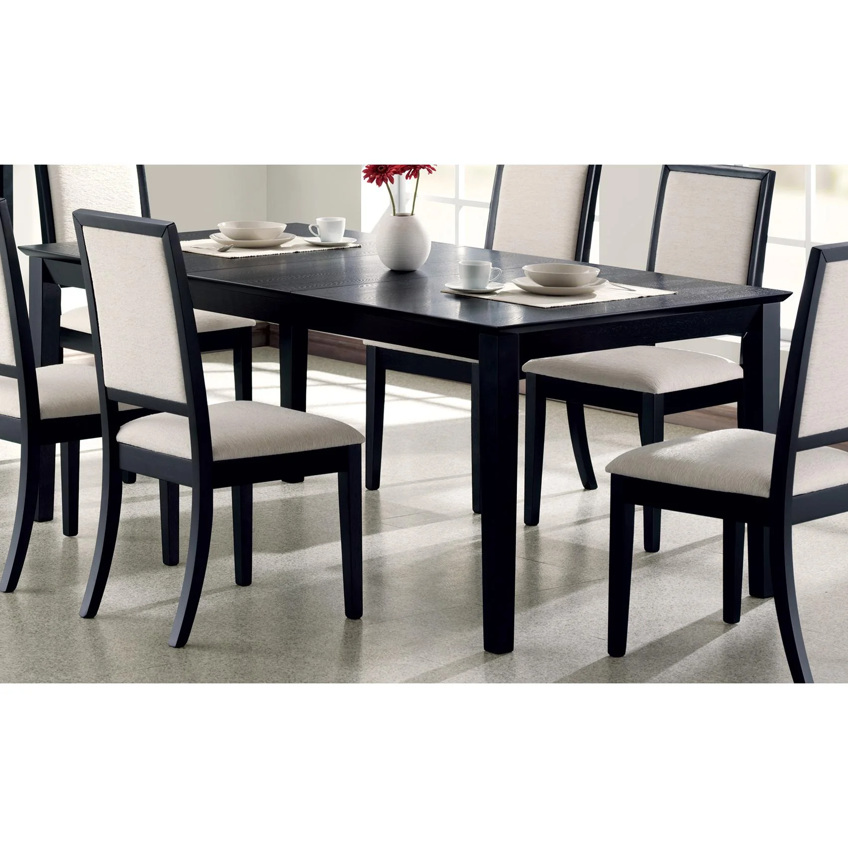 Coaster Furniture Louise 101561 Rectangular 78-inch Extension Leaf Dining Table - Black - Image 2