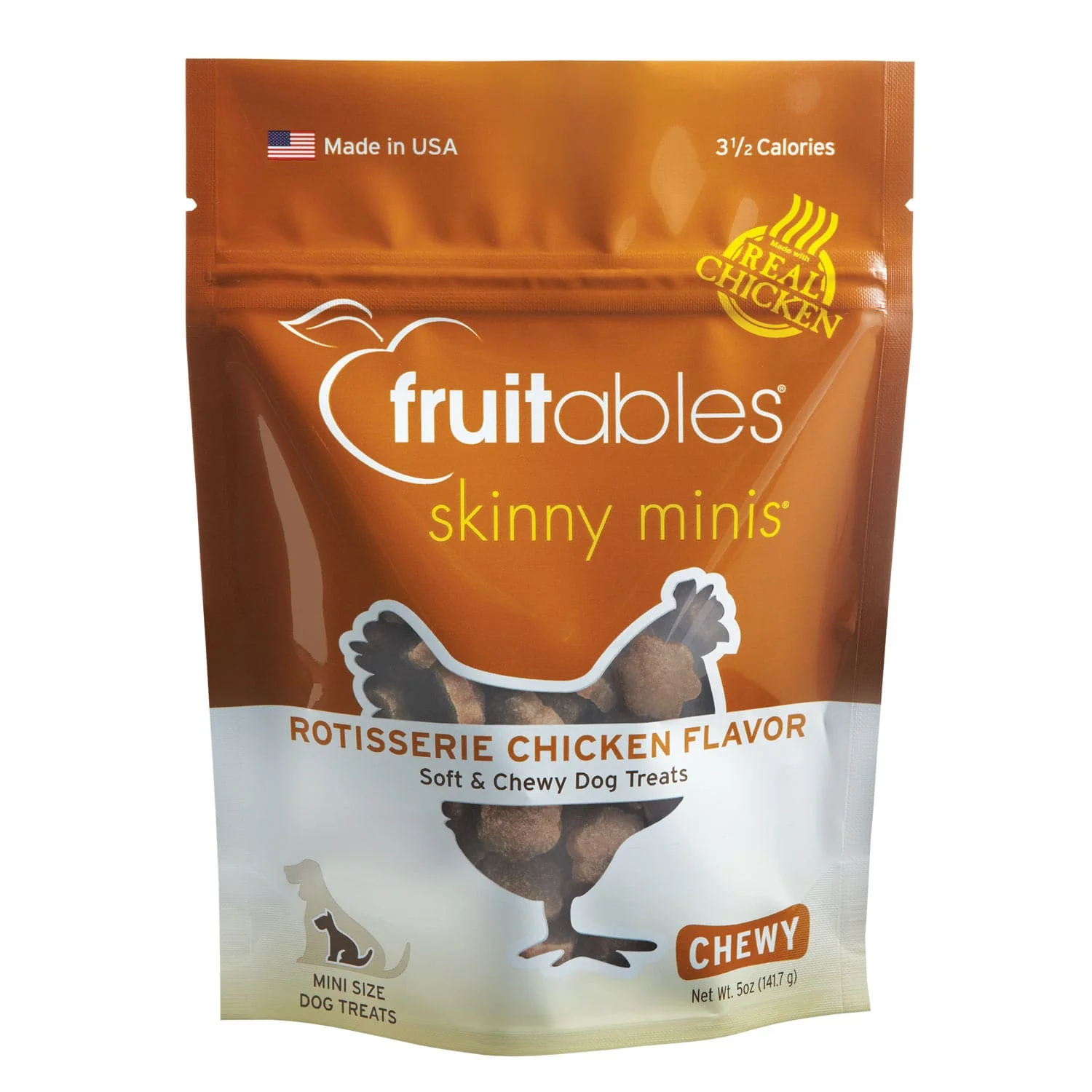 Fruitables Skinny Mini Dog Treats  Rotisserie Chicken Flavor Healthy Dog Treats  5 Ounces - Image 1