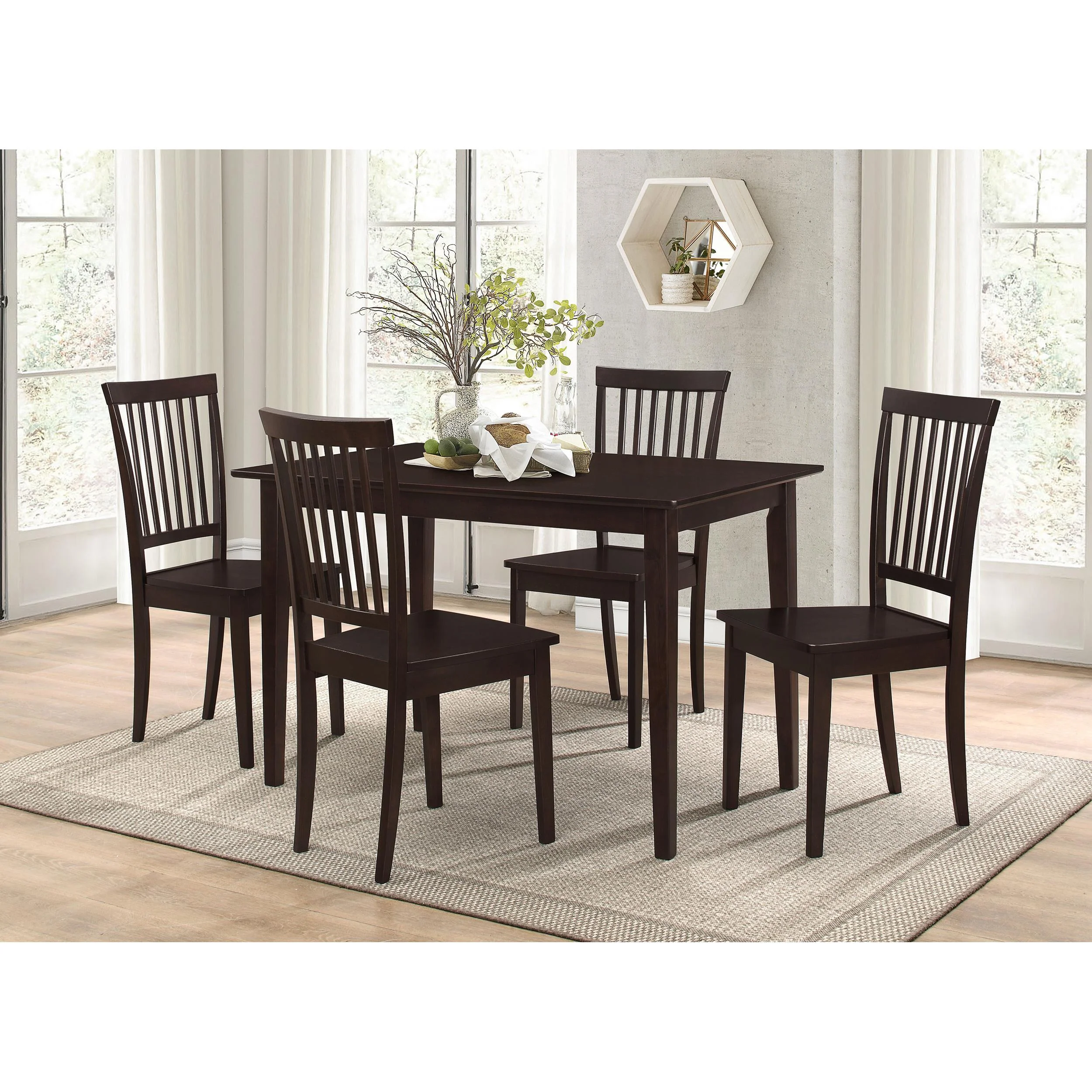Coaster Furniture Gomez 150152 5-piece Rectangular Dining Table Set – Cappuccino