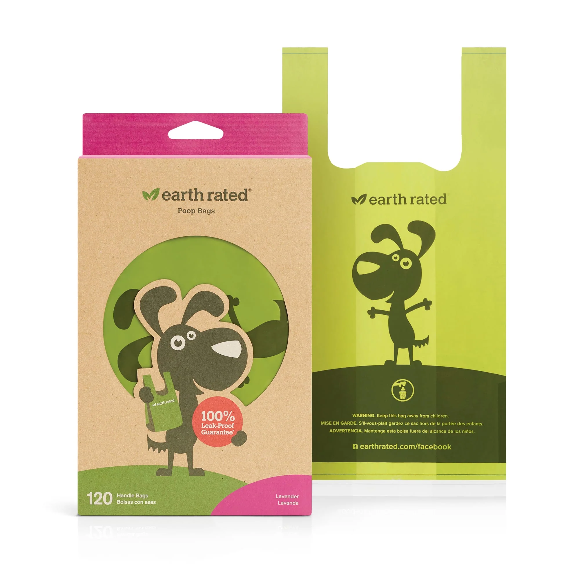 Earth Rated Dog Poop Bags with Handles Scented 120ct - Image 1