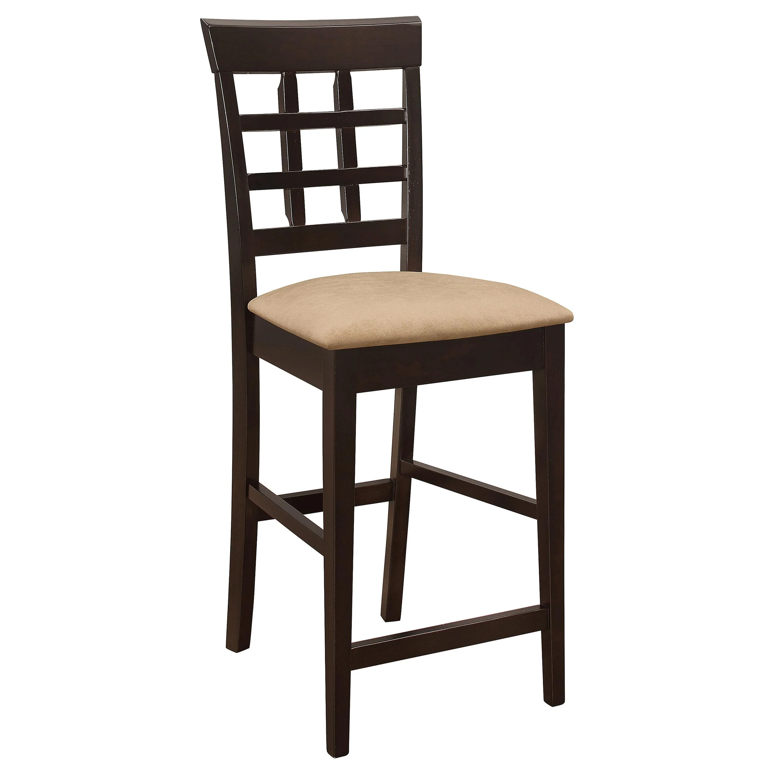 Coaster Furniture Gabriel 100209 Lattice Back Counter Chair – Cappuccino (Set of 2)