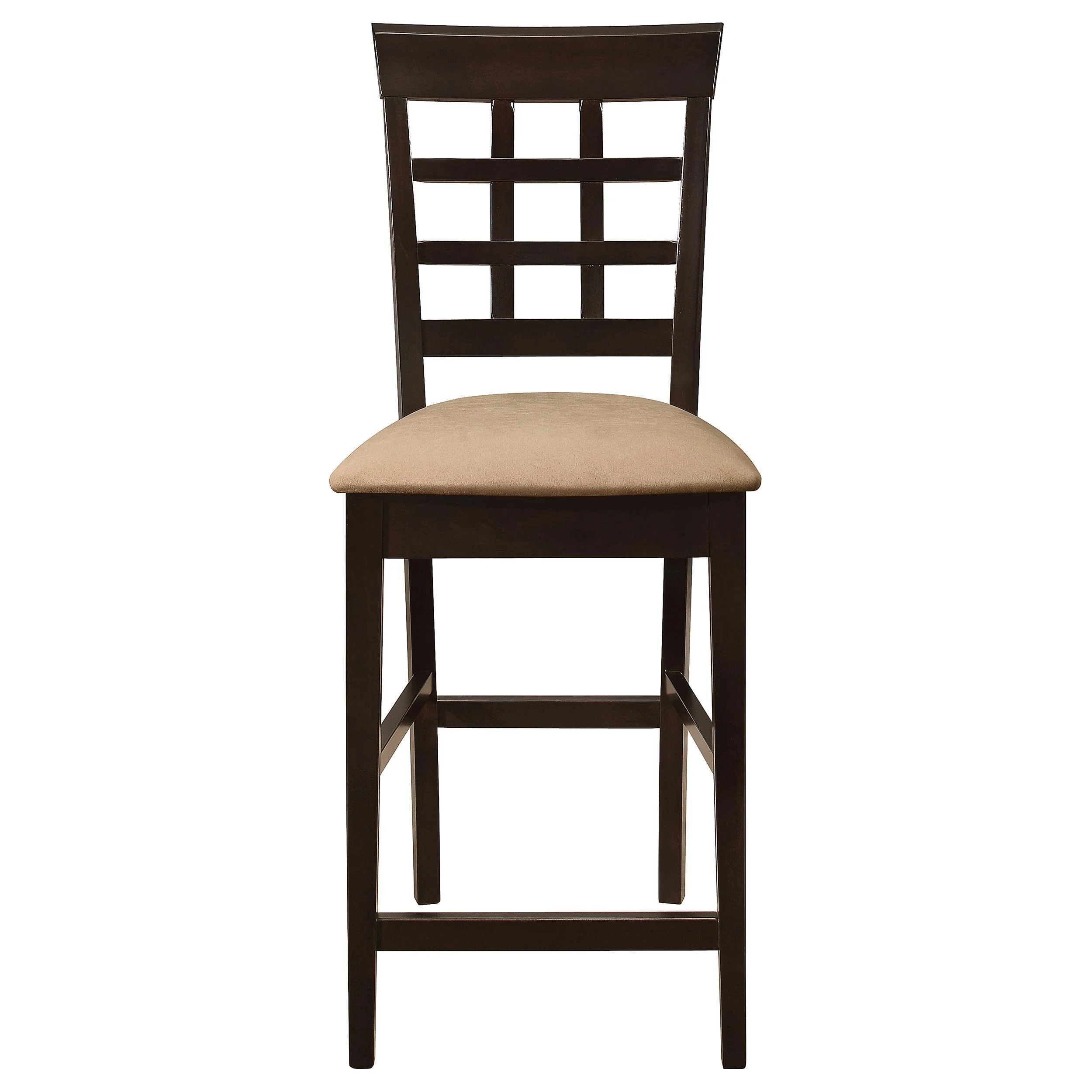 Coaster Furniture Gabriel 100209 Lattice Back Counter Chair - Cappuccino (Set of 2) - Image 2