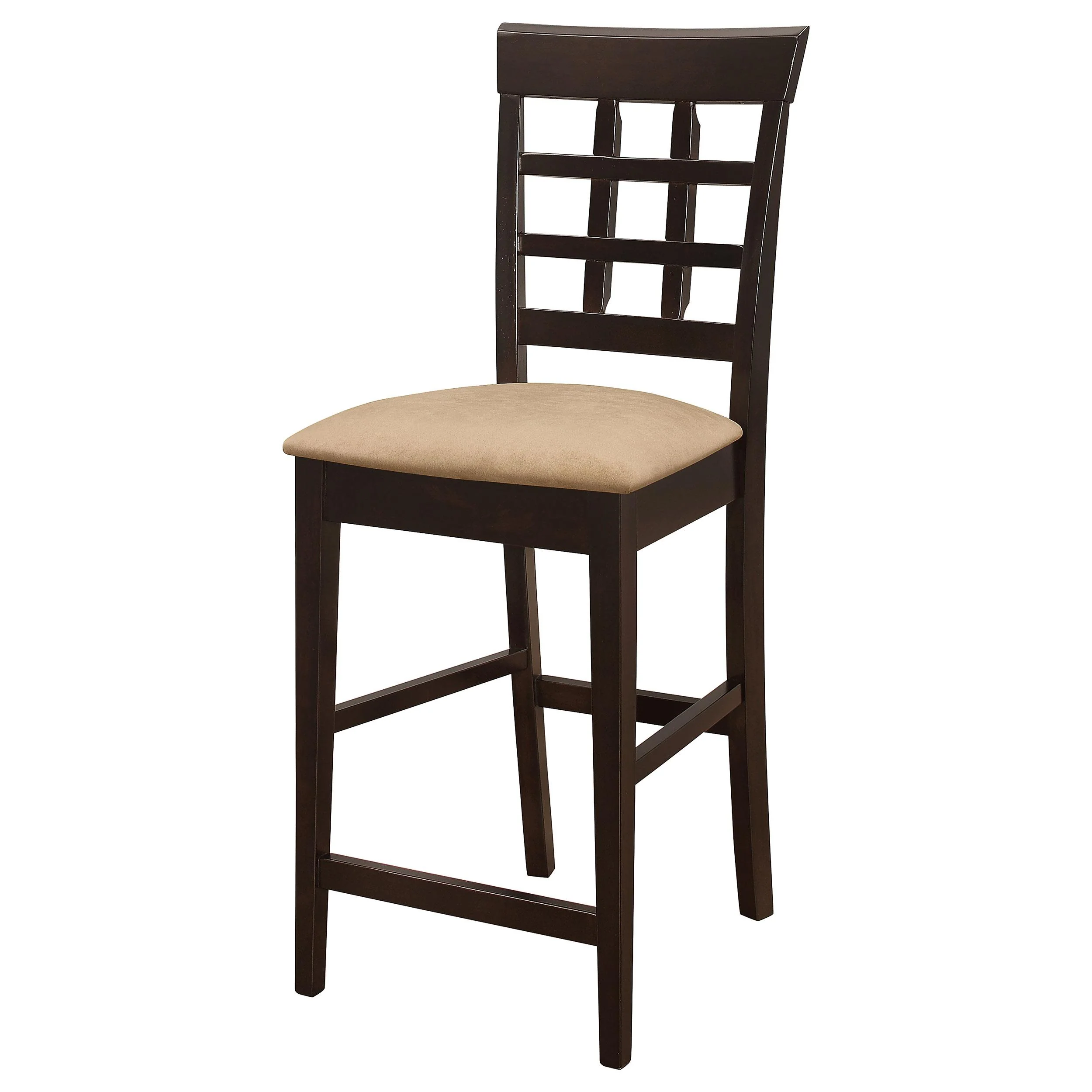 Coaster Furniture Gabriel 100209 Lattice Back Counter Chair - Cappuccino (Set of 2) - Image 3