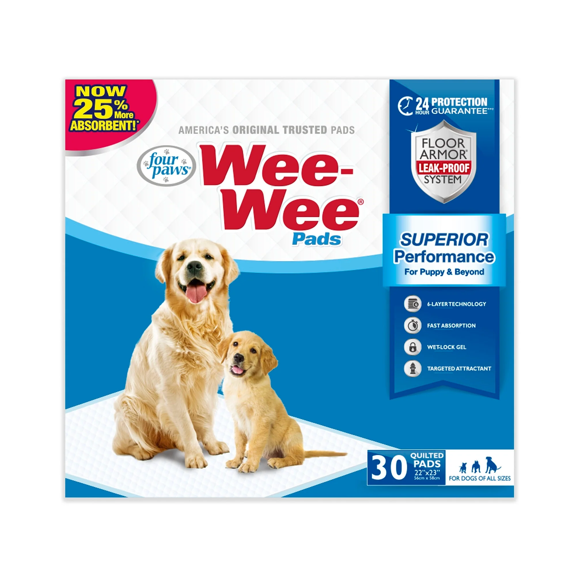 Four Paws Wee-Wee Dog Training Pads  22 in x 23 in  30 Count - Image 1
