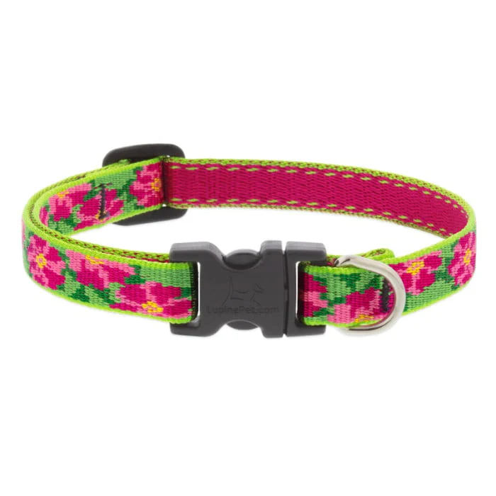 Lupine Pet Dog 1/2 In Wide 8-12 In Adjustable Collar Original Designs Petunias - Image 1