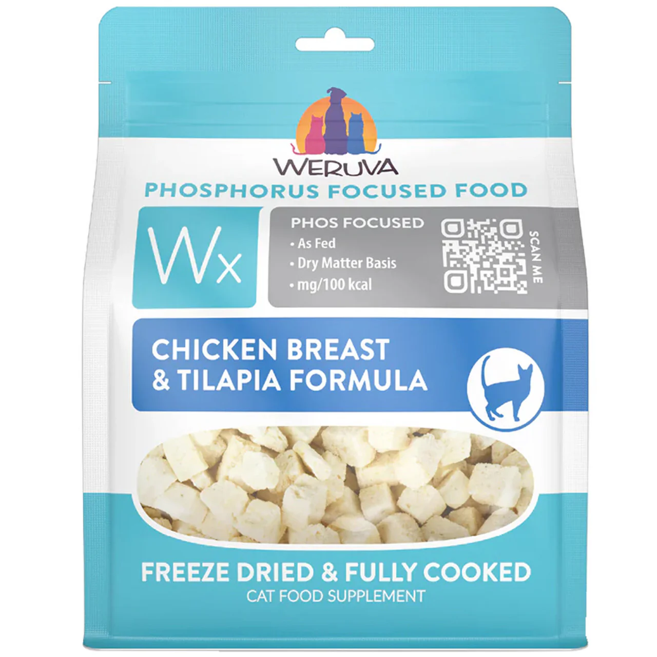 Weruva Wx Phos Focused Chicken Breast & Tilapia Formula Freeze Dried & Fully Cooked Cat Food Supplement 7oz - Image 1