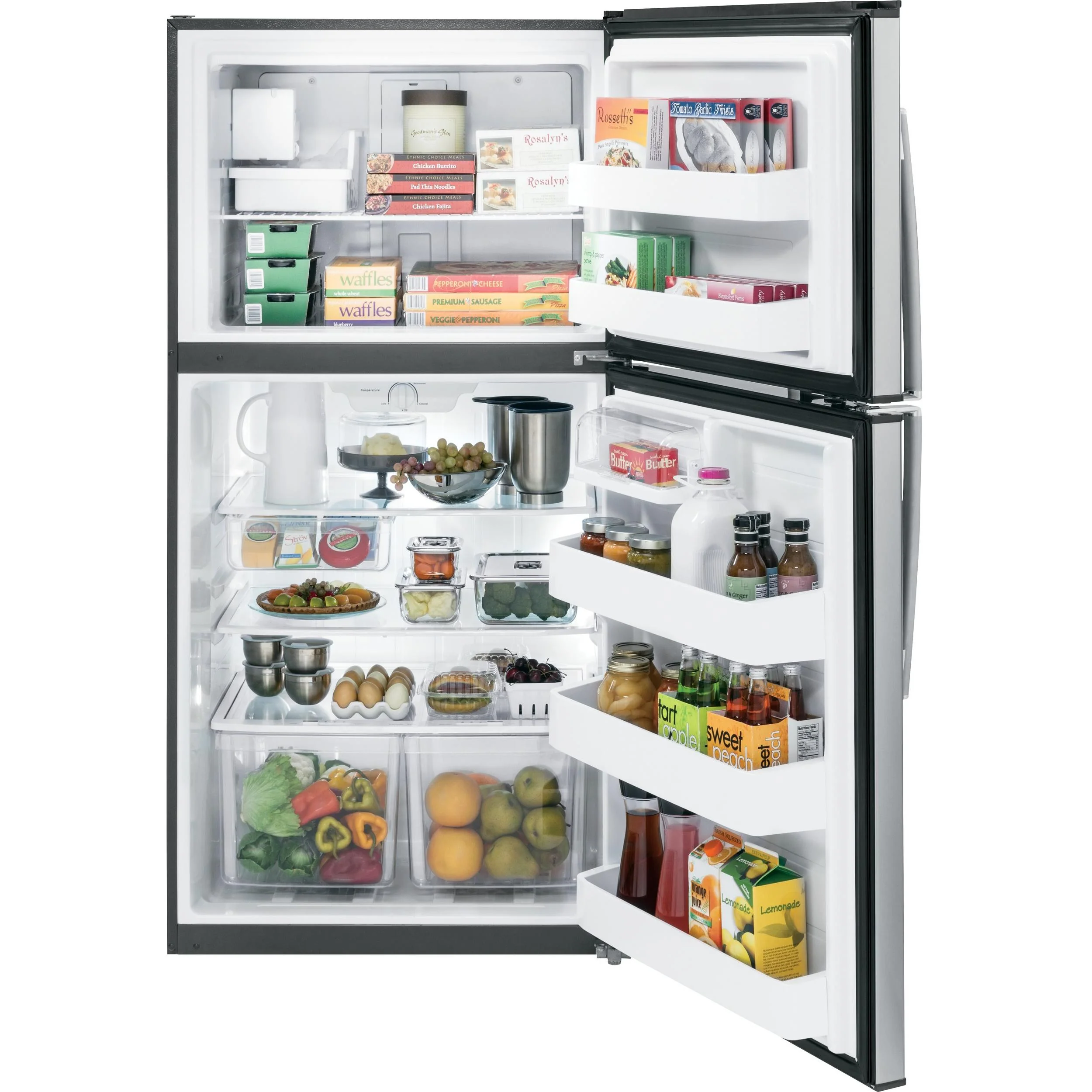 GE 33-inch, 21.2 cu. ft. Top Freezer Refrigerator with Ice Maker GIE21GSHSS - Image 3