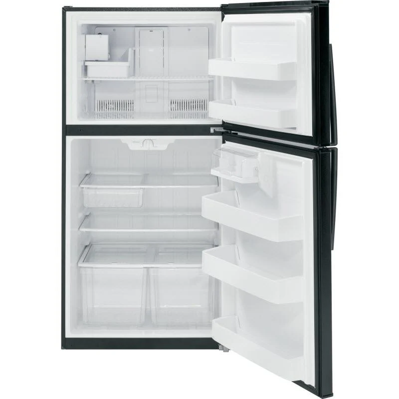 GE 33-inch, 21.2 cu. ft. Top Freezer Refrigerator with Ice Maker GIE21GTHBB - Image 2