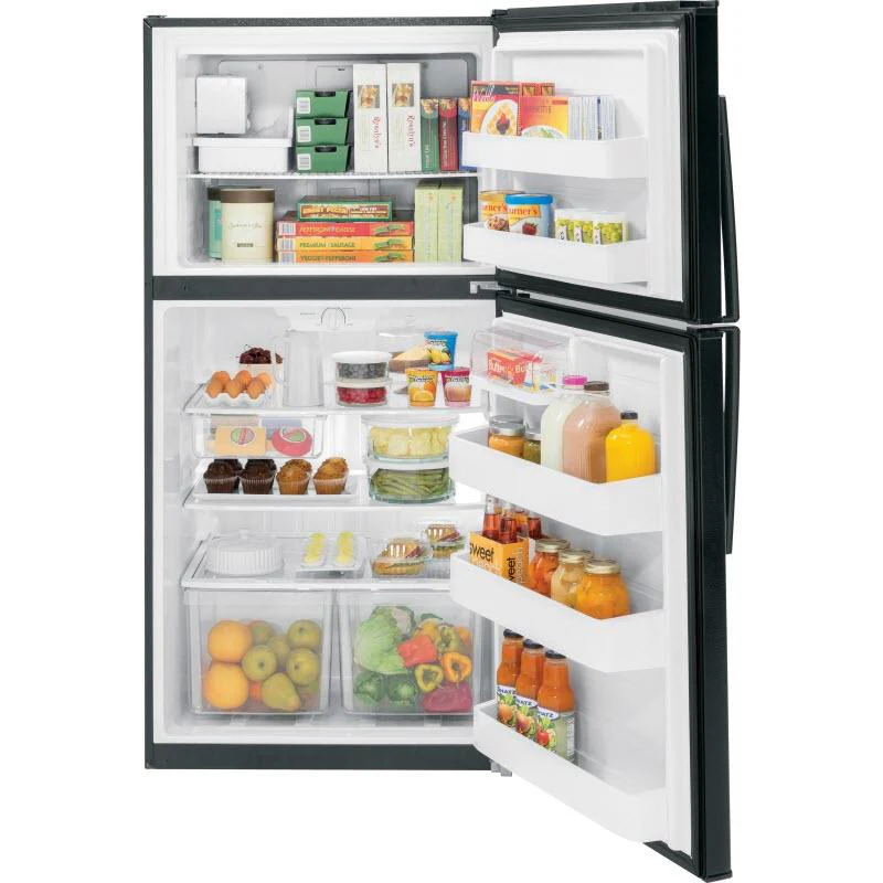GE 33-inch, 21.2 cu. ft. Top Freezer Refrigerator with Ice Maker GIE21GTHBB - Image 3