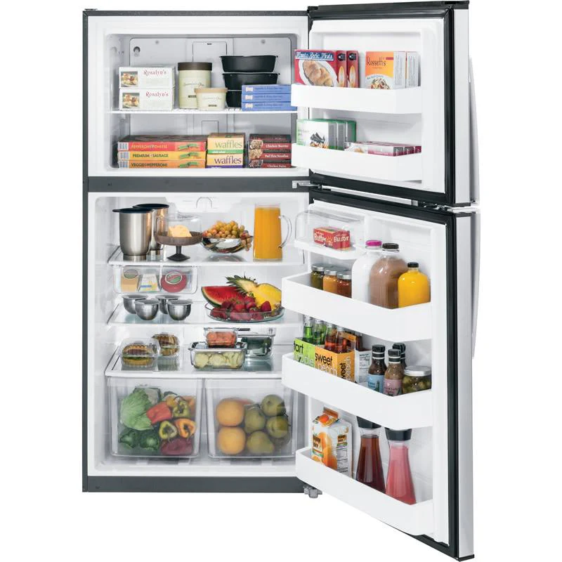 GE 33-inch, 21.2 cu. ft. Top Freezer Refrigerator GTE21GSHSS - Image 2