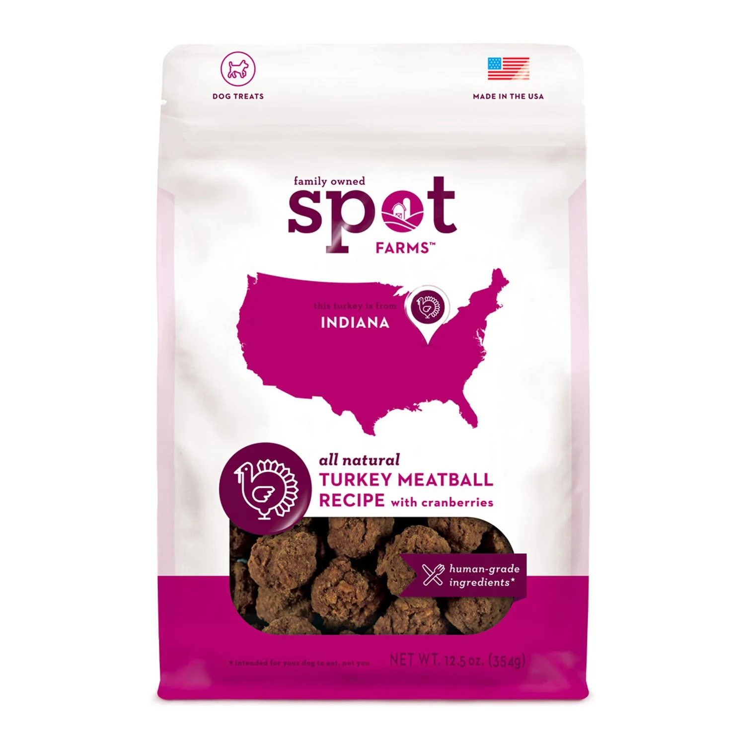 Spot Farms Turkey Meatballs with Cranberries for Dog 12.5oz - Image 1