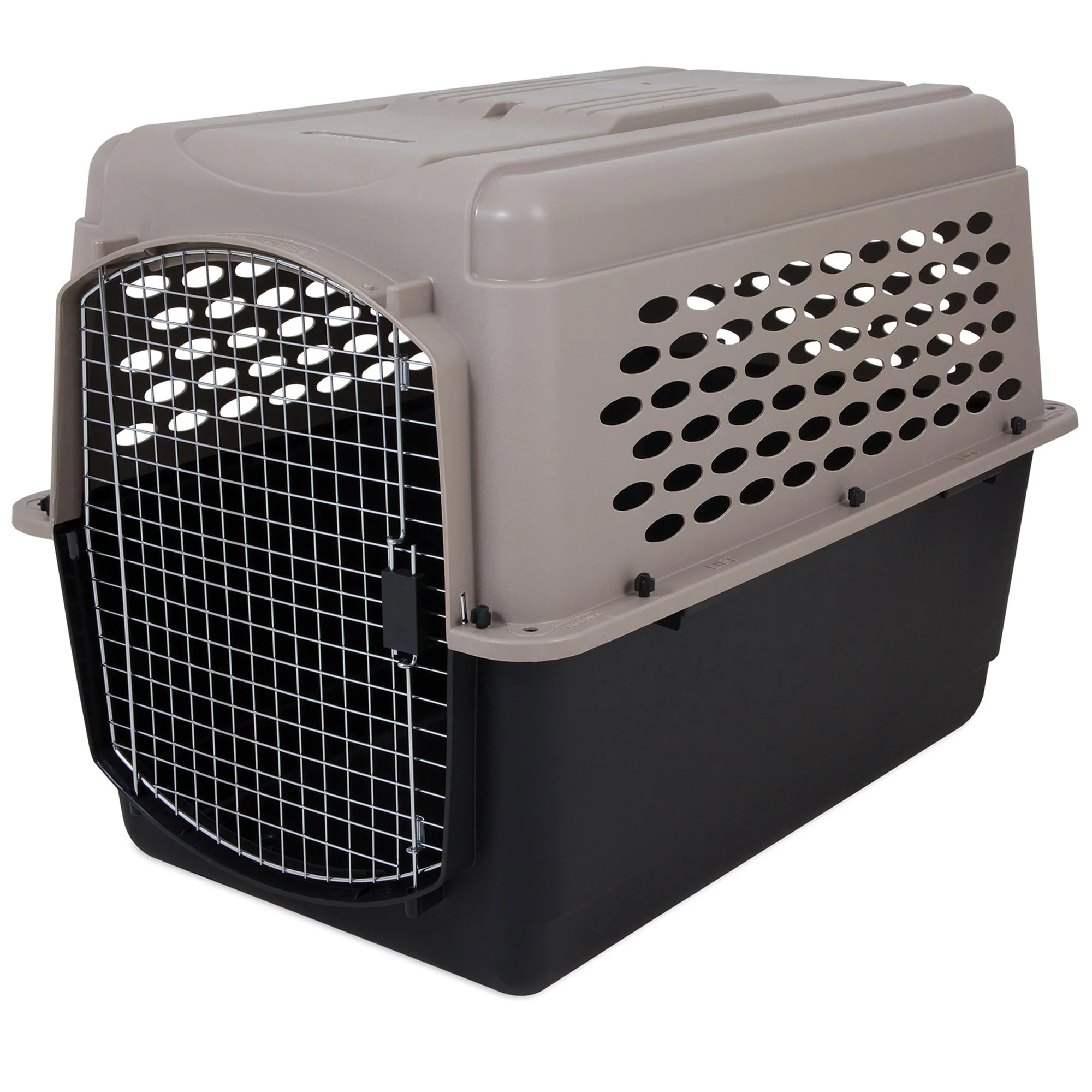 Petmate Vari Fashion Single-Door Plastic Dog Kennel  Brown  Large  40 L - Image 1