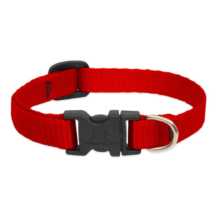 Lupine Pet Dog 1 In Wide 16-28 In Adjustable Collar Basics Red - Image 1