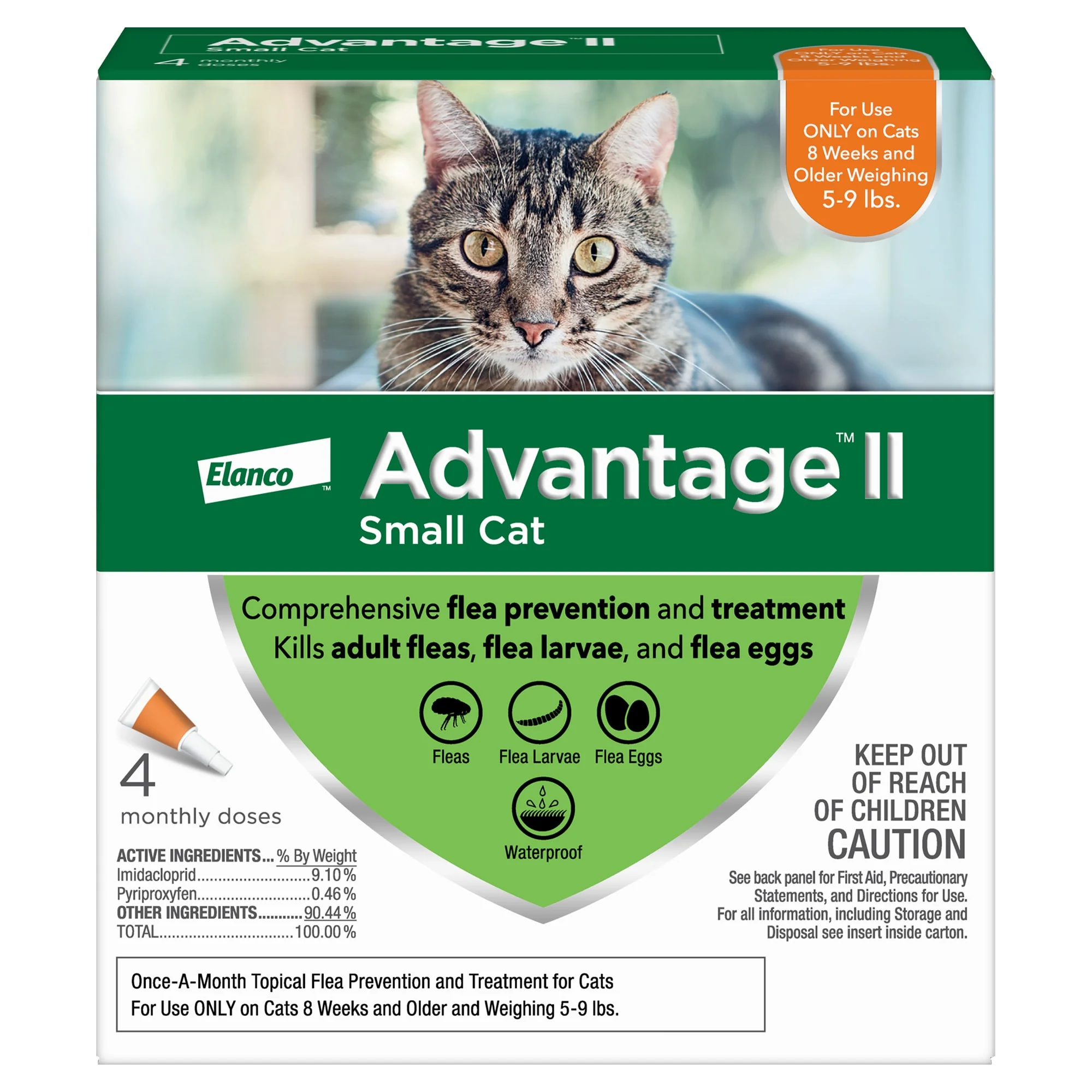 Advantage II Flea Prevention for Small Cats  4 Monthly Treatments - Image 1