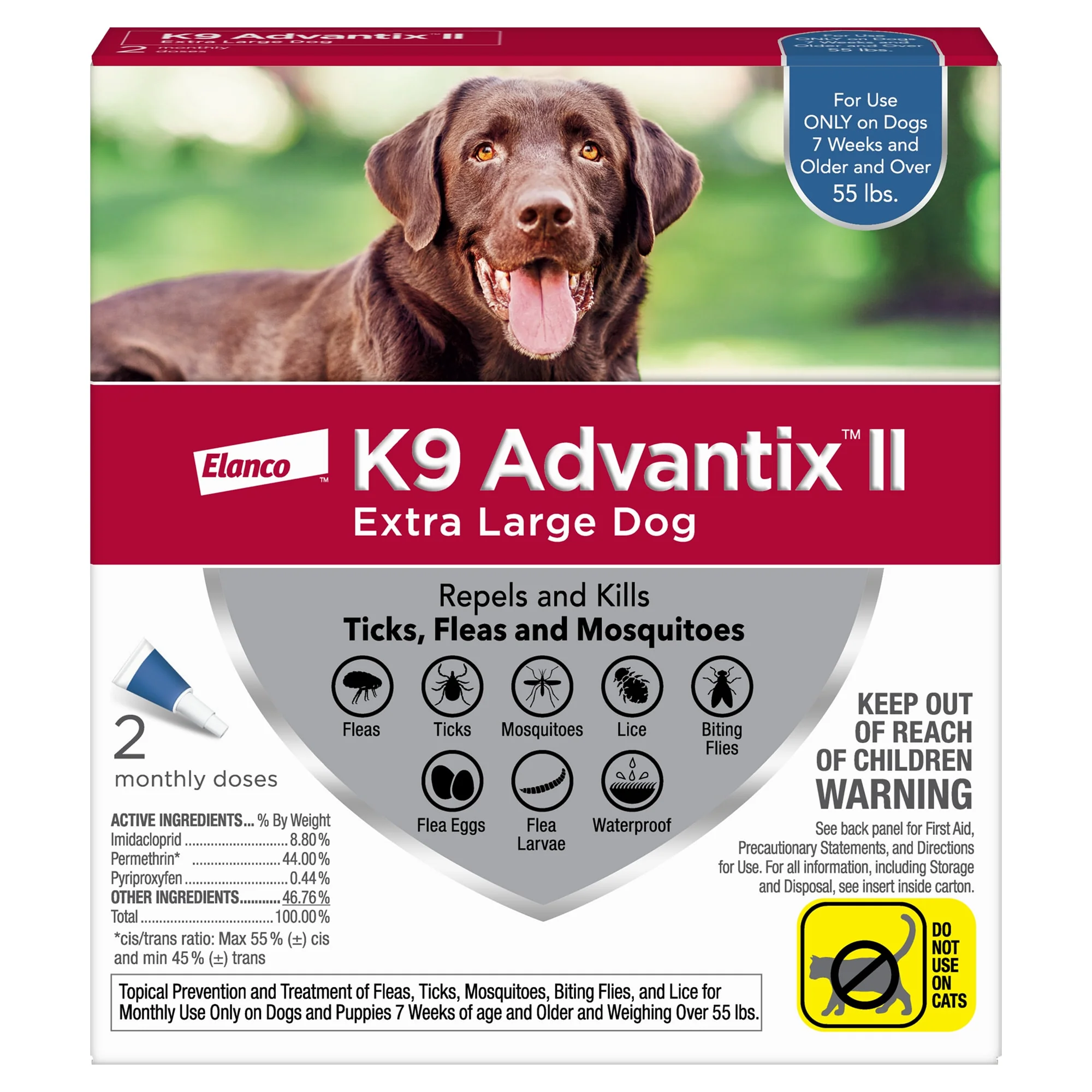 K9 Advantix II Flea and Tick Treatment for Extra Large Dogs  2-Pack - Image 1