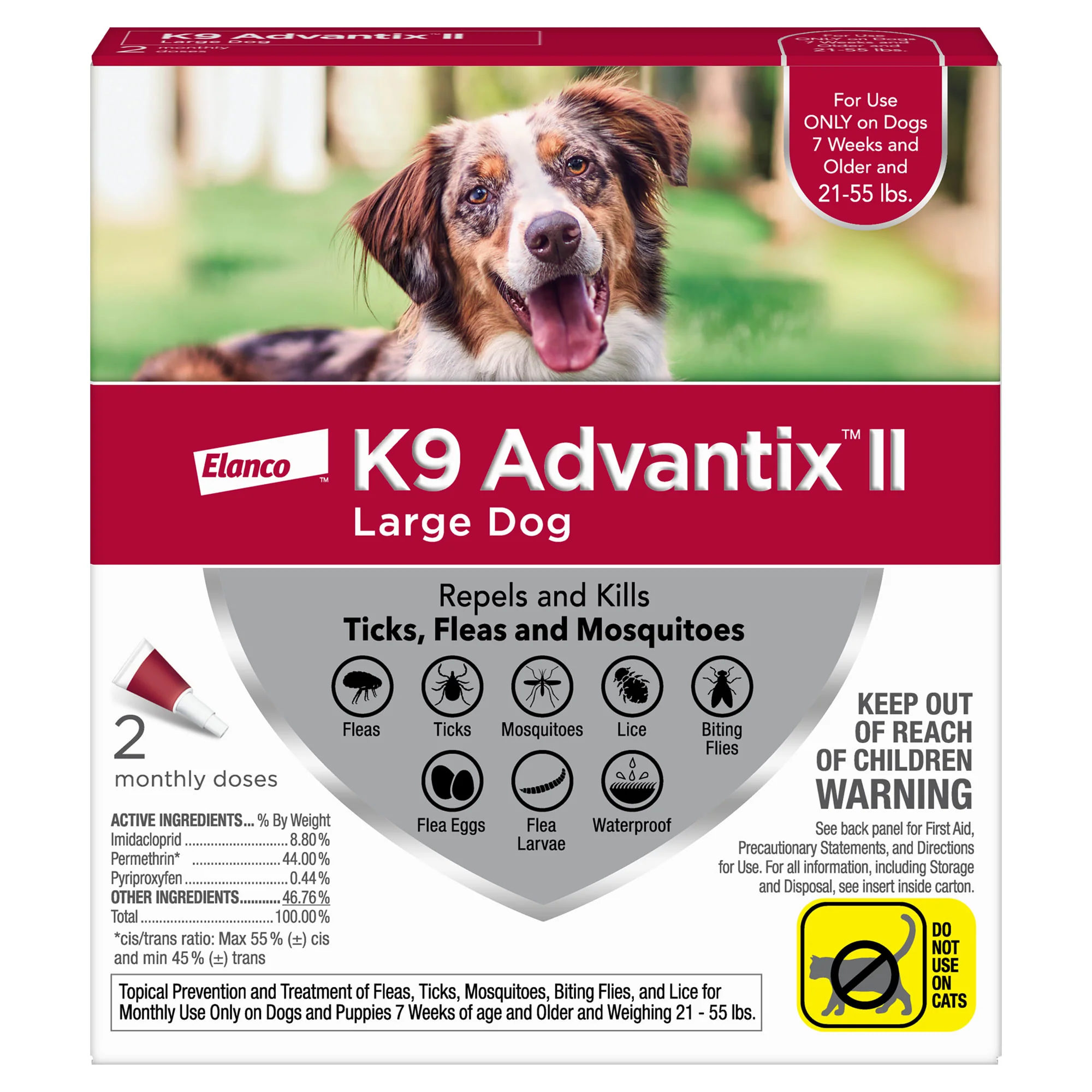 K9 Advantix II Flea and Tick Treatment for Large Dogs  2-Pack - Image 1