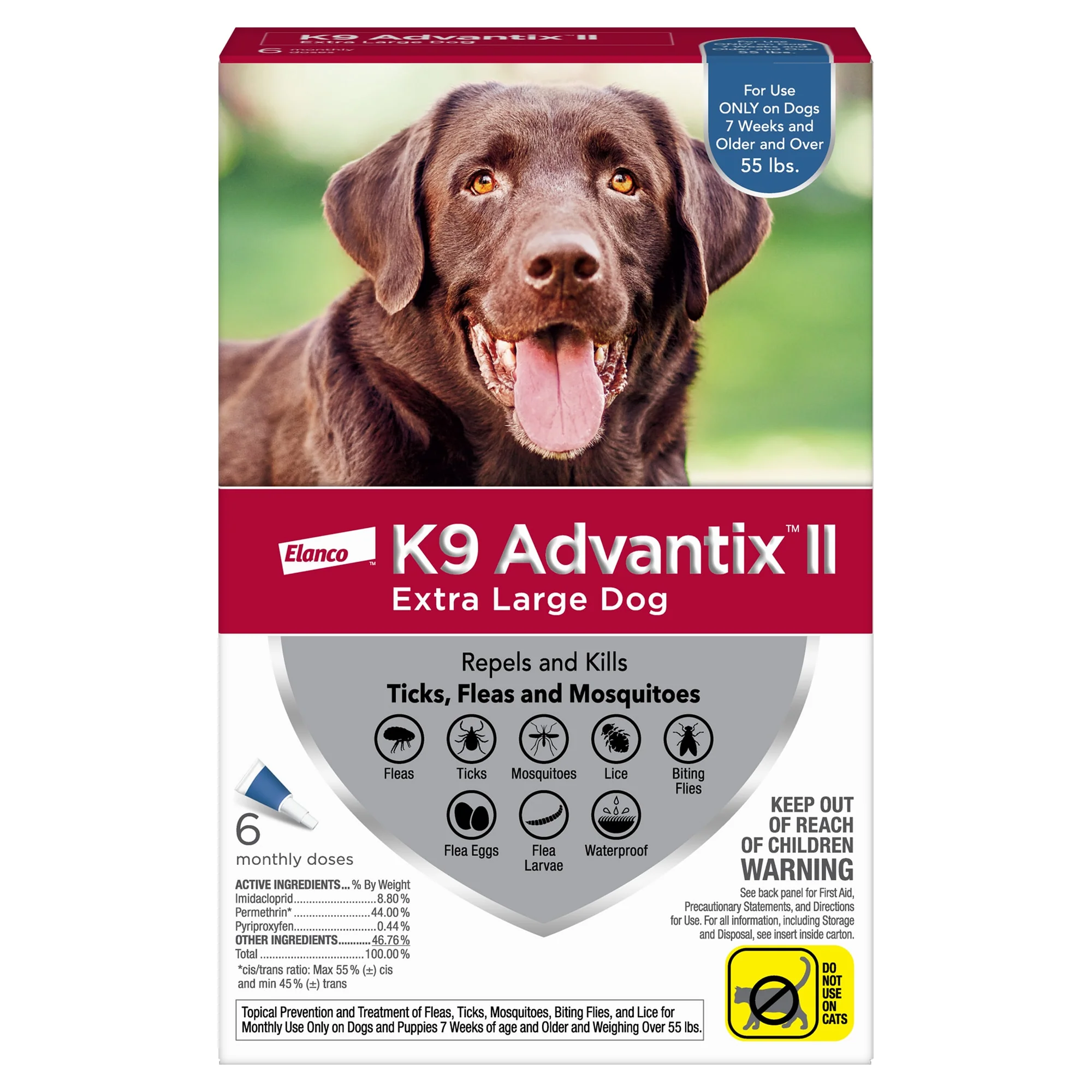 K9 Advantix II Flea and Tick Treatment for Extra Large Dogs  6-Pack - Image 1