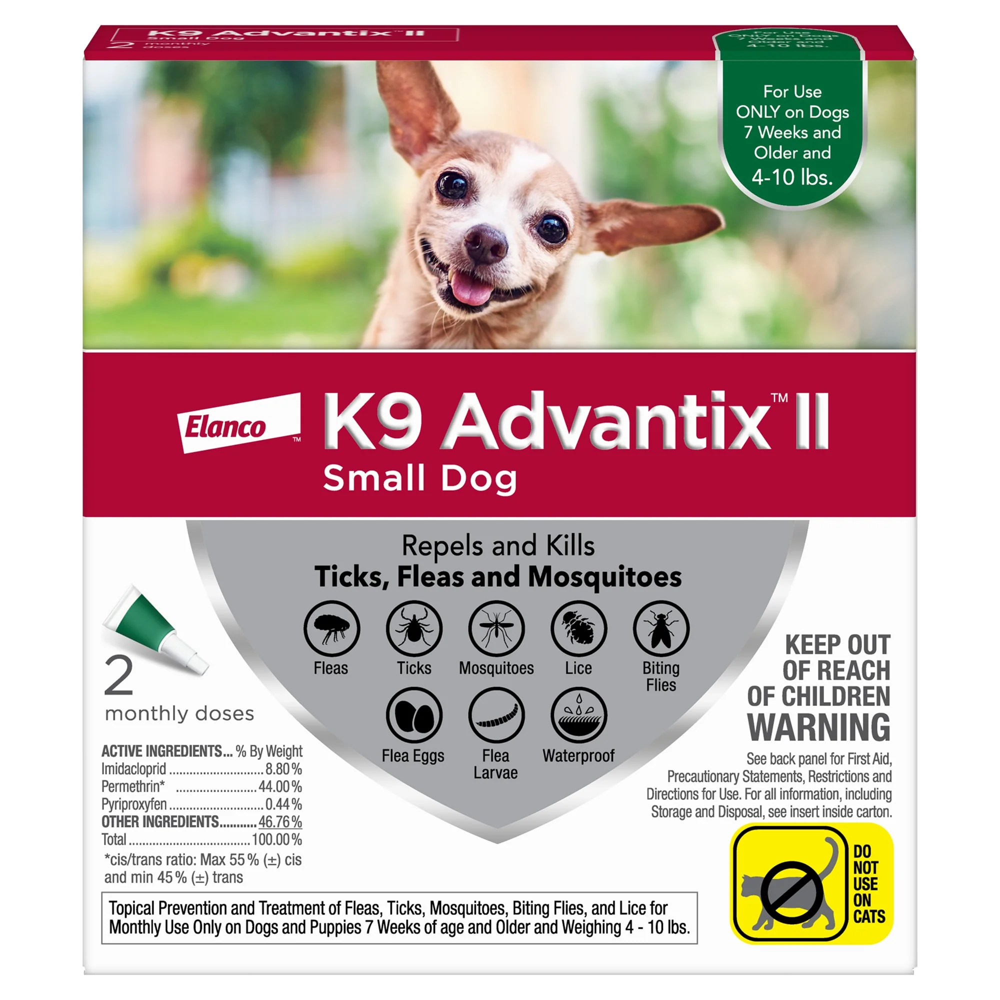 K9 Advantix II Flea and Tick Treatment for Small Dogs  2-Pack - Image 1