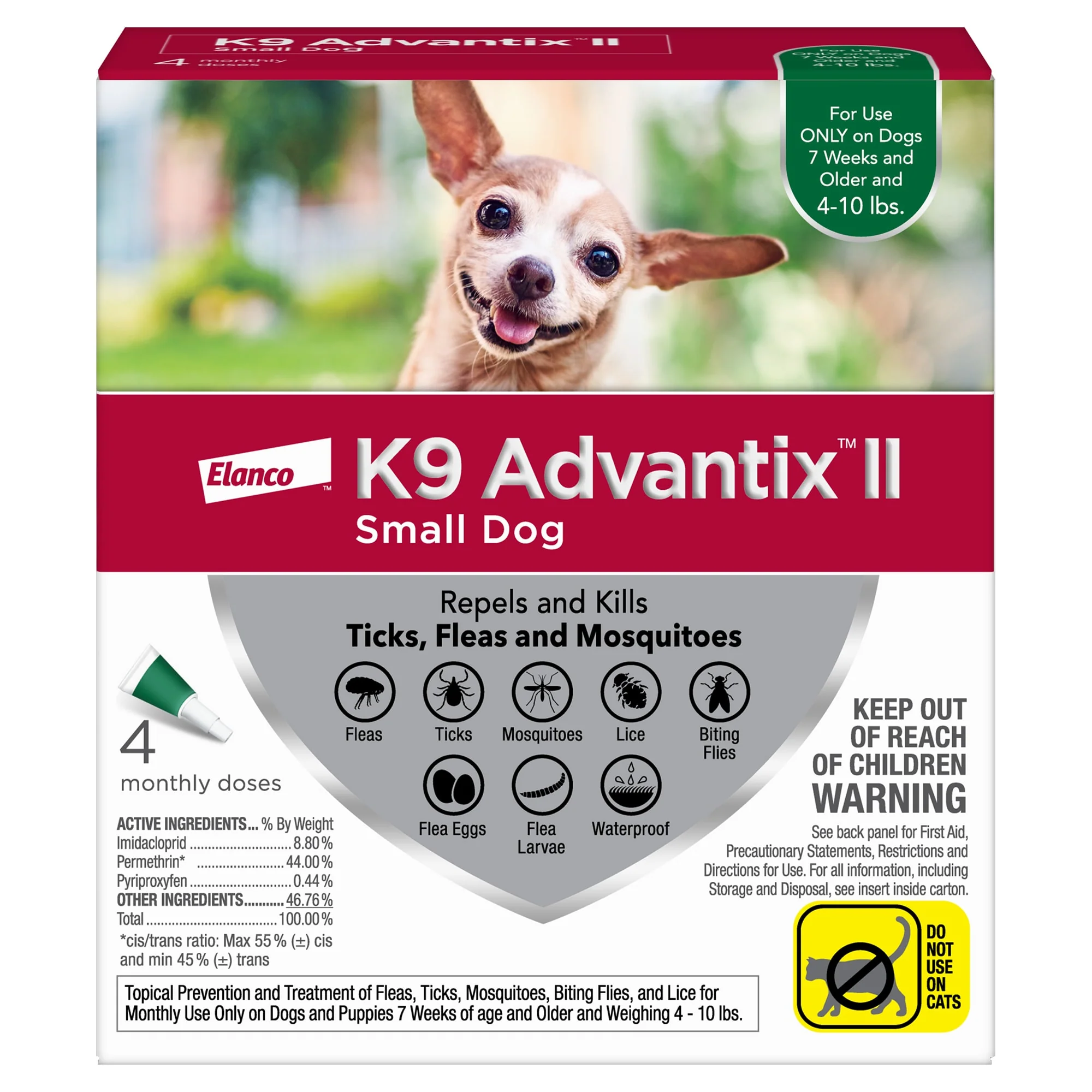 K9 Advantix II Flea and Tick Treatment for Small Dogs  4-Pack - Image 1
