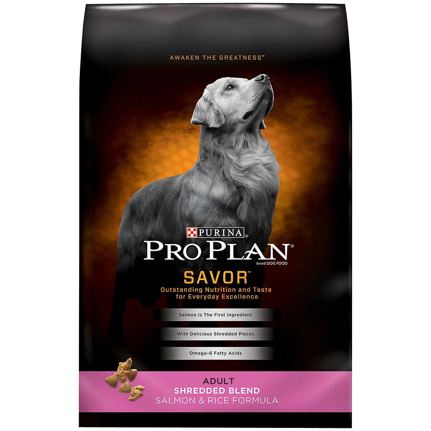Purina Pro Plan High Protein Dog Food Shredded Blend Salmon & Rice Formula  15 lb Bag - Image 1