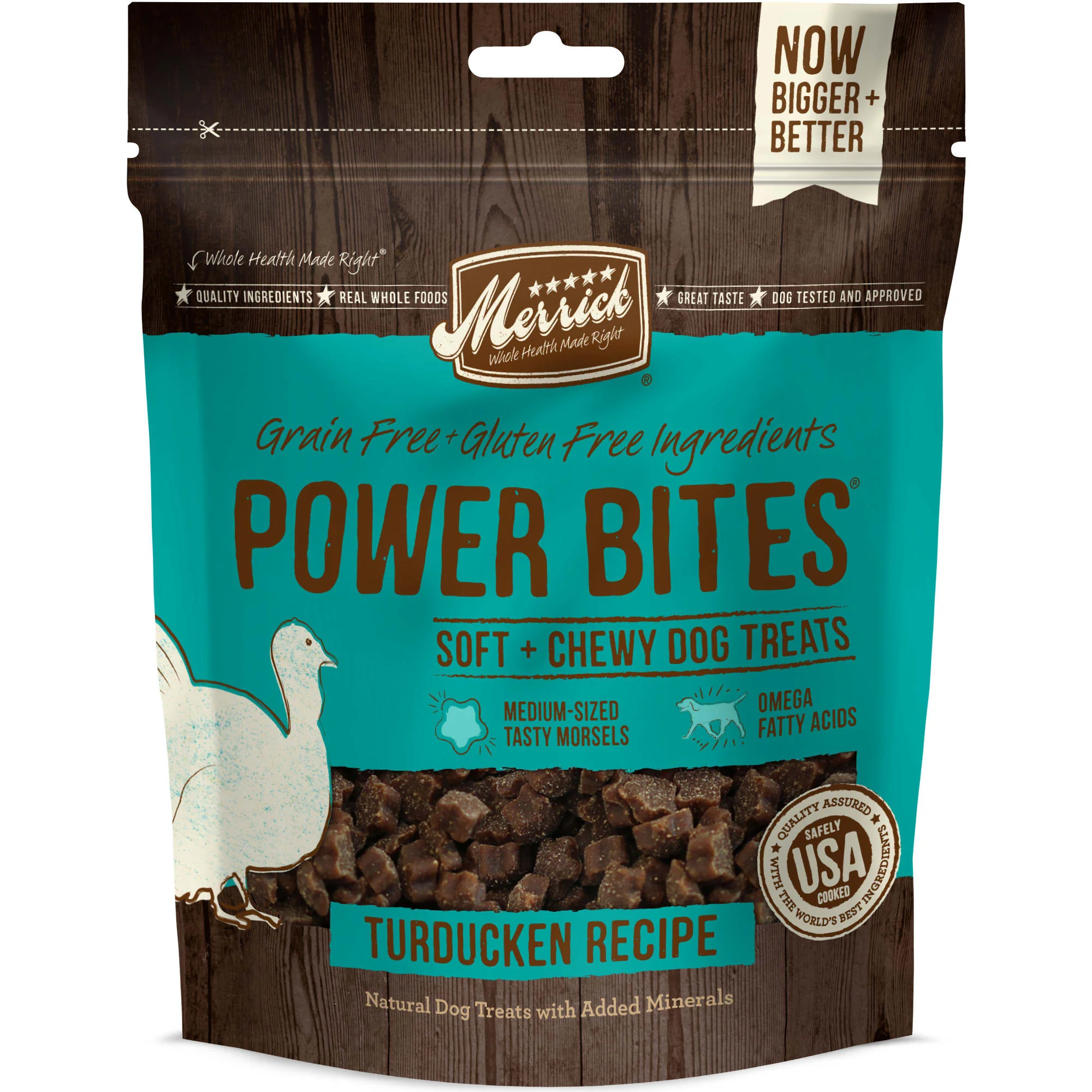 Merrick Power Bites Grain-Free Turducken Recipe Chews Dog Treat, 6 oz - Image 1