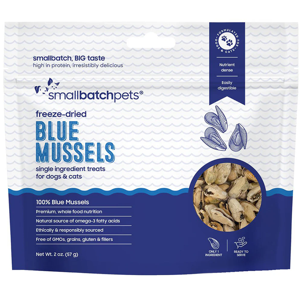 Smallbatch Freeze Dried Blue Mussels Dog & Cat Treats 2oz - Image 1