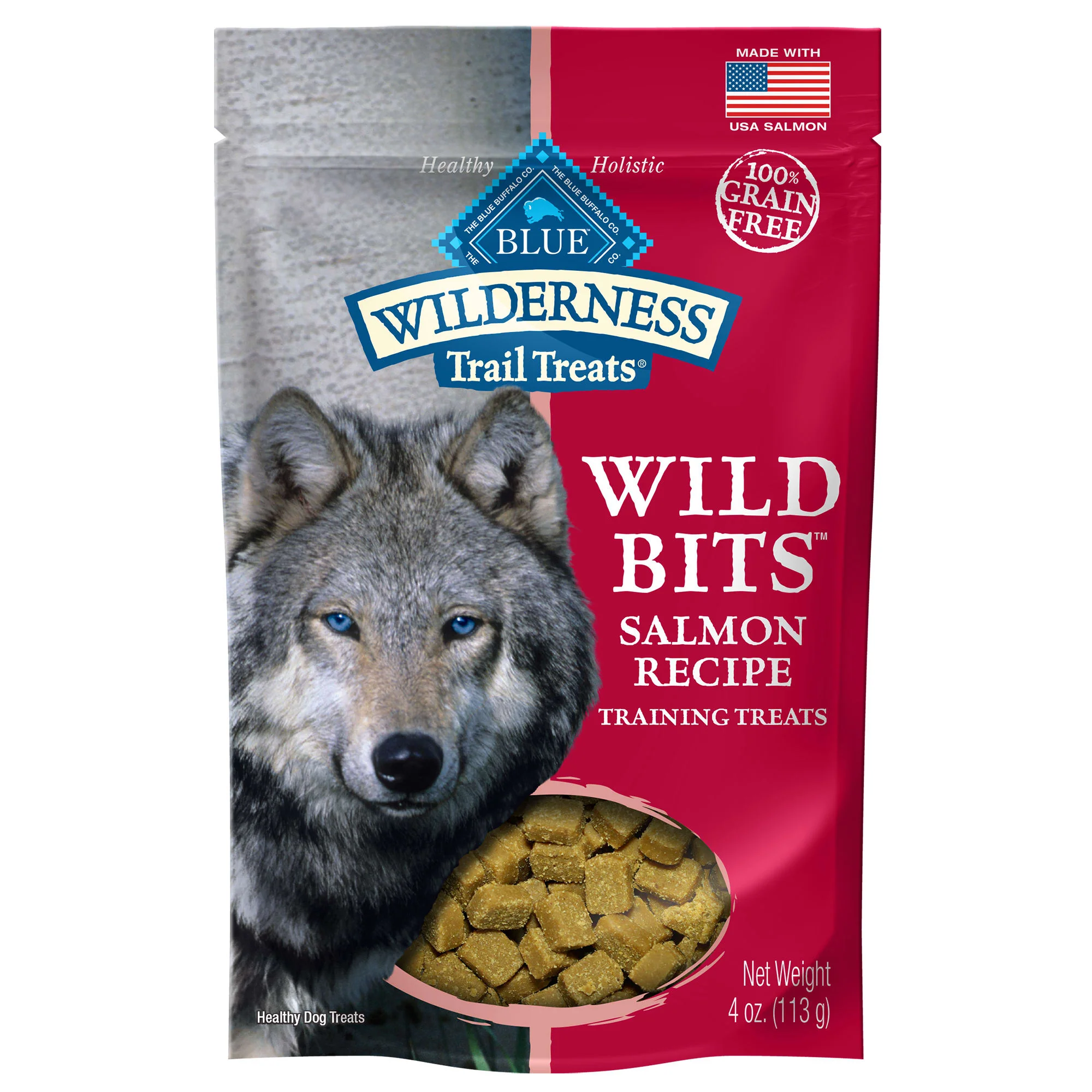 Blue Buffalo Wilderness Trail Treats Wild Bits High Protein Training Treats Salmon Flavor Soft Treats for Dogs  Grain-Free  4 oz. Bag - Image 1