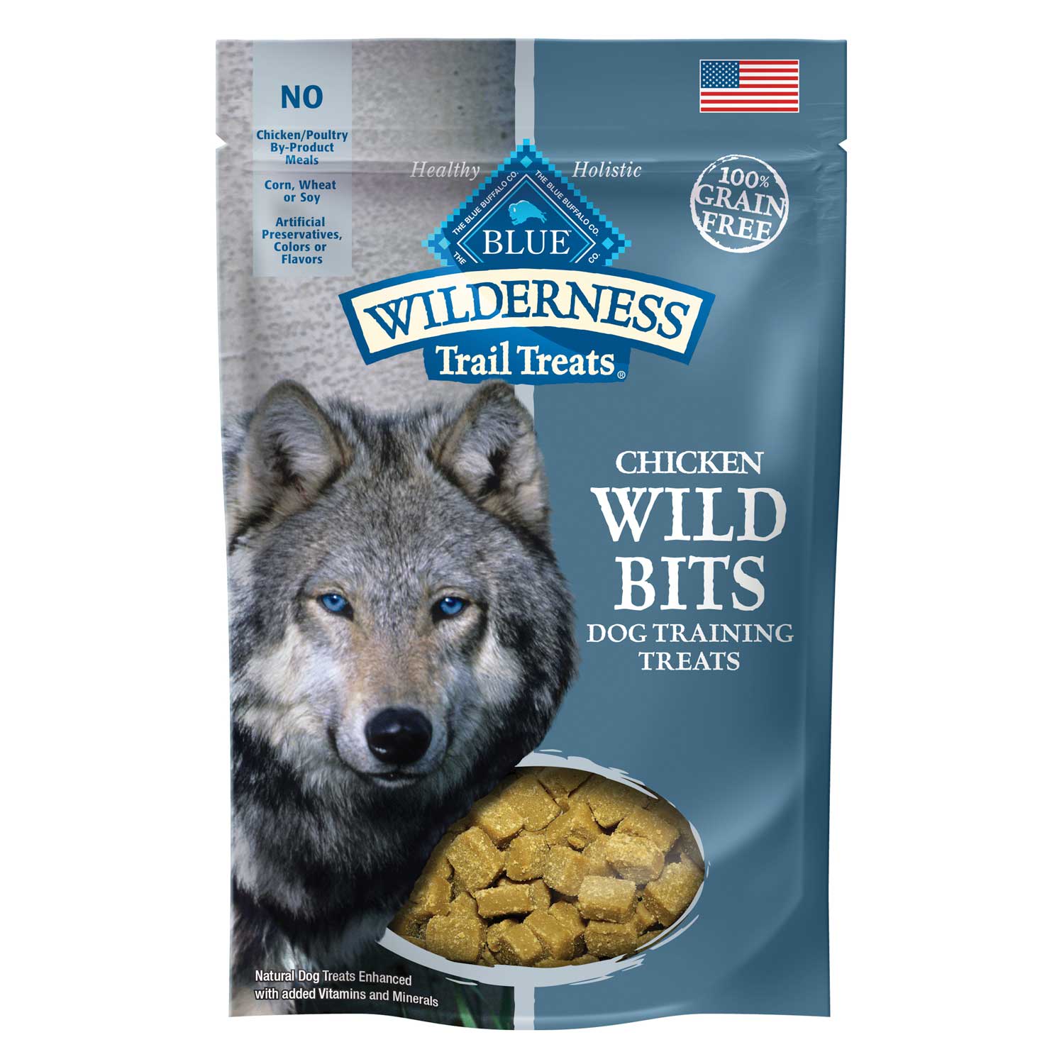Blue Buffalo Wilderness Trail Treats Wild Bits High Protein Training Treats Chicken Flavor Soft Treats for Dogs  Grain-Free  4 oz. Bag - Image 1