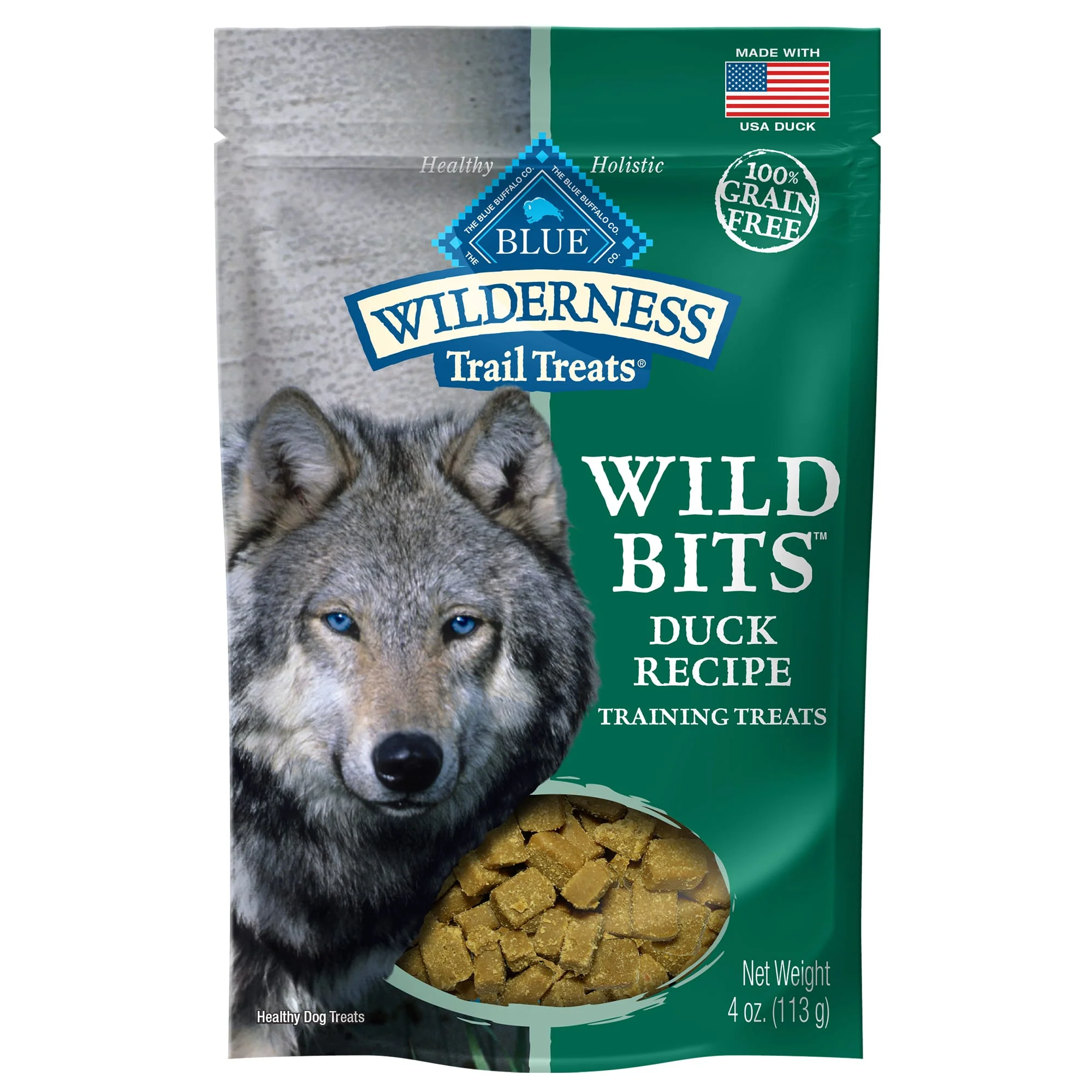 Blue Buffalo Wilderness 100% Grain-Free Wild Bits Duck Recipe Dog Treats - 4oz - Image 1