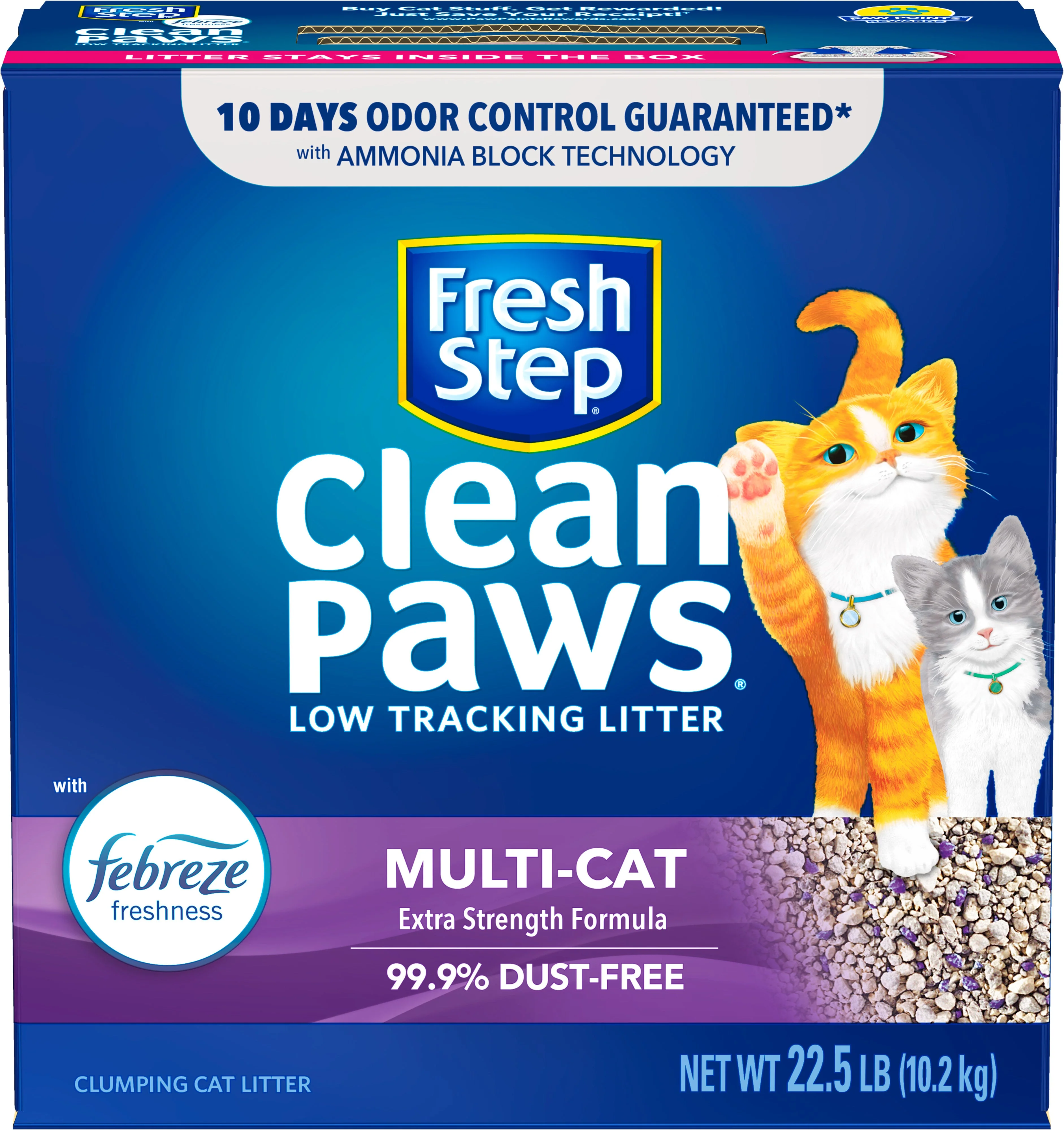 Fresh Step Clean Paws Multi-Cat Scented Clumping Cat Litter 22lb - Image 1