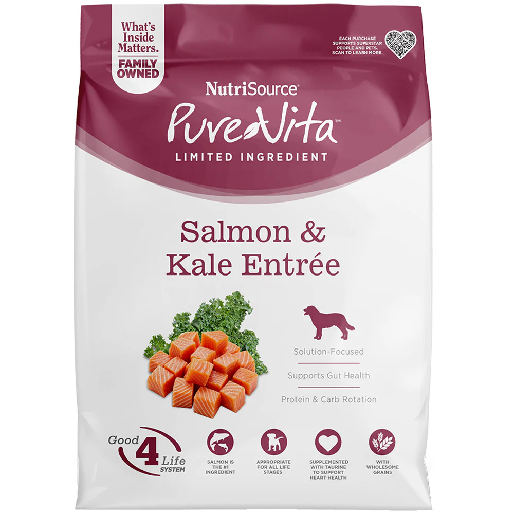 Nutrisource PureVita Salmon & Kale Grain Free Dry Dog Food 4lb - Image 1