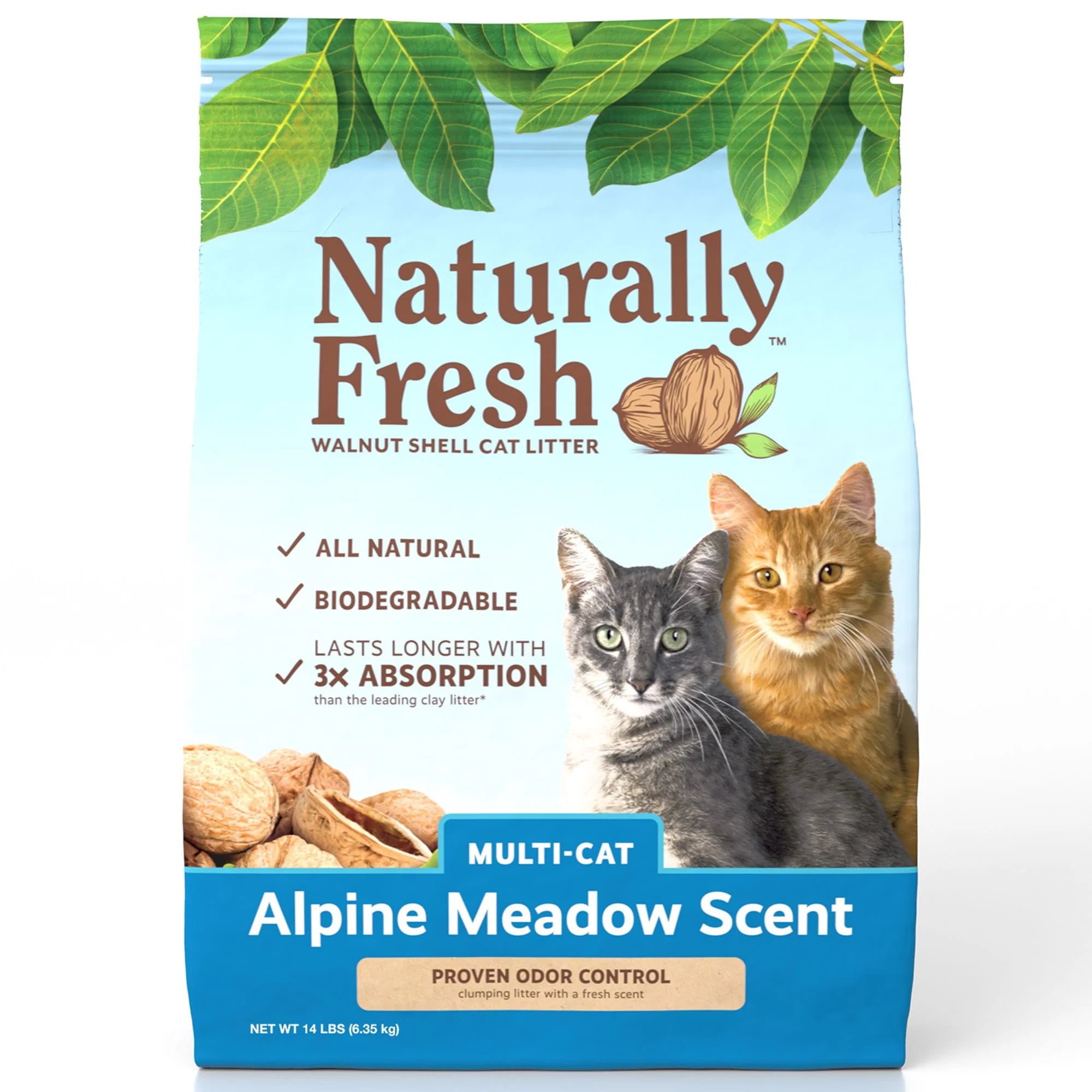 Naturally Fresh Alpine Meadow Scent Multi Cat Quick Clumping Cat Litter 14lb - Image 1