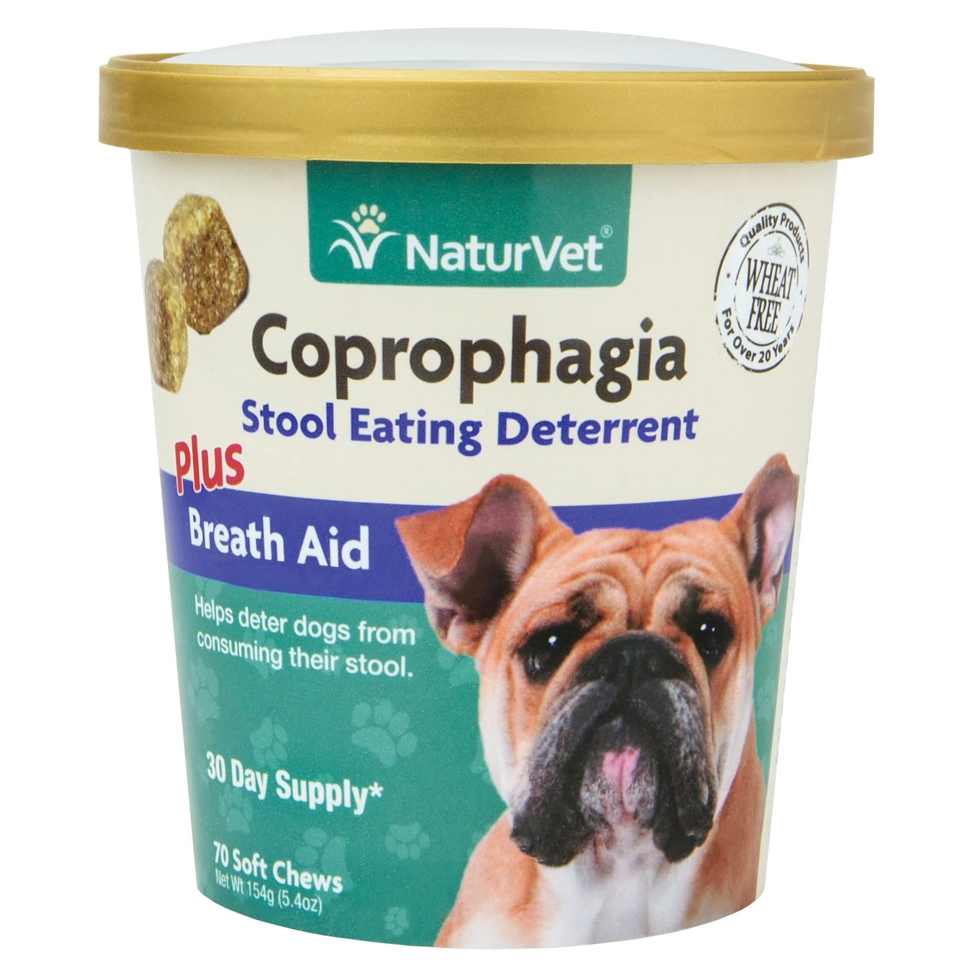 NaturVet Coprophagia Stool Eating Deterrent Plus Breath Aid – Deters Dogs from Consuming Stool – Enhanced with Breath Freshener  Enzymes & Probiotics - 70ct Soft Chew - Image 1