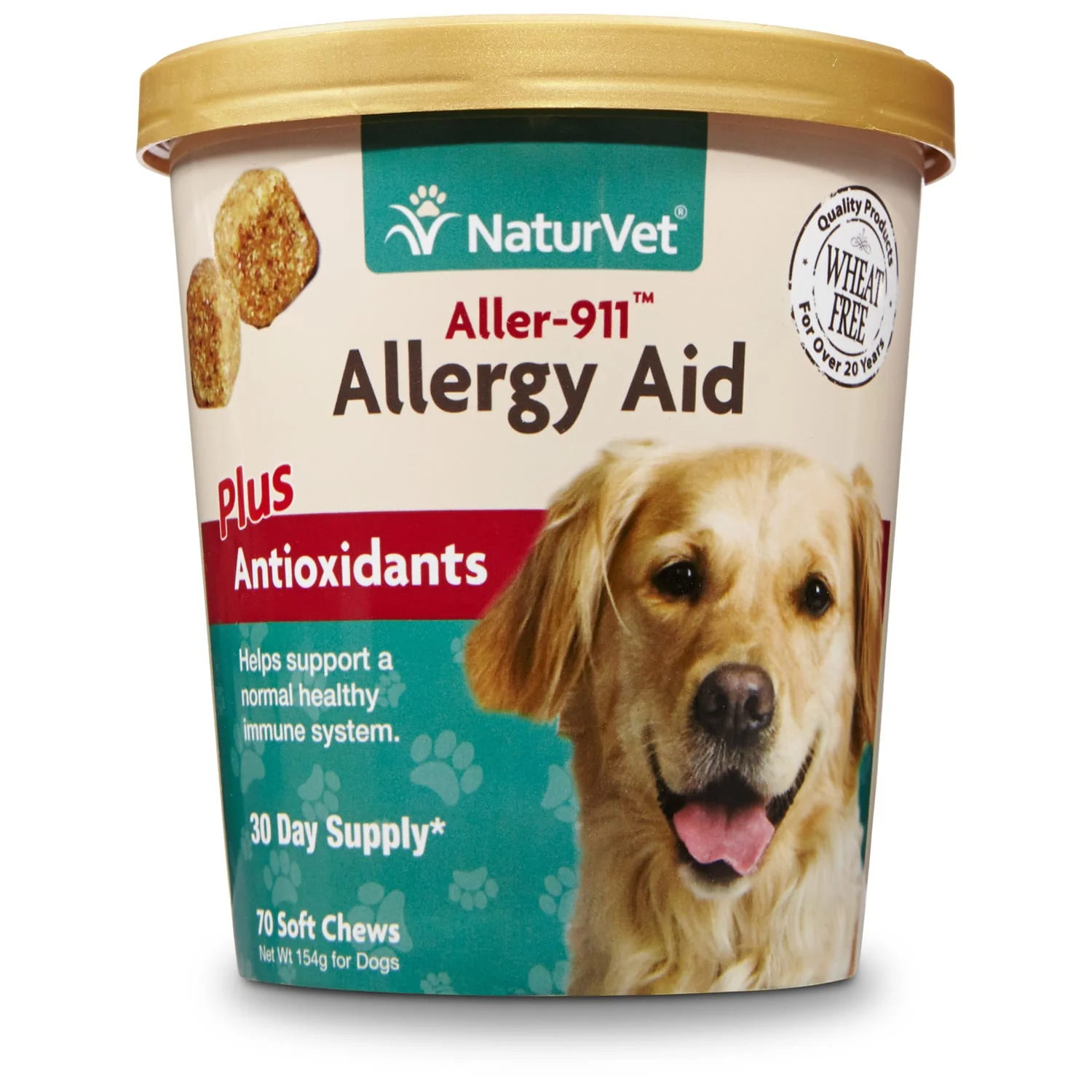 NaturVet Aller-911 Allergy Aid + Antioxidants for Dogs  70 Soft Chews - Image 1