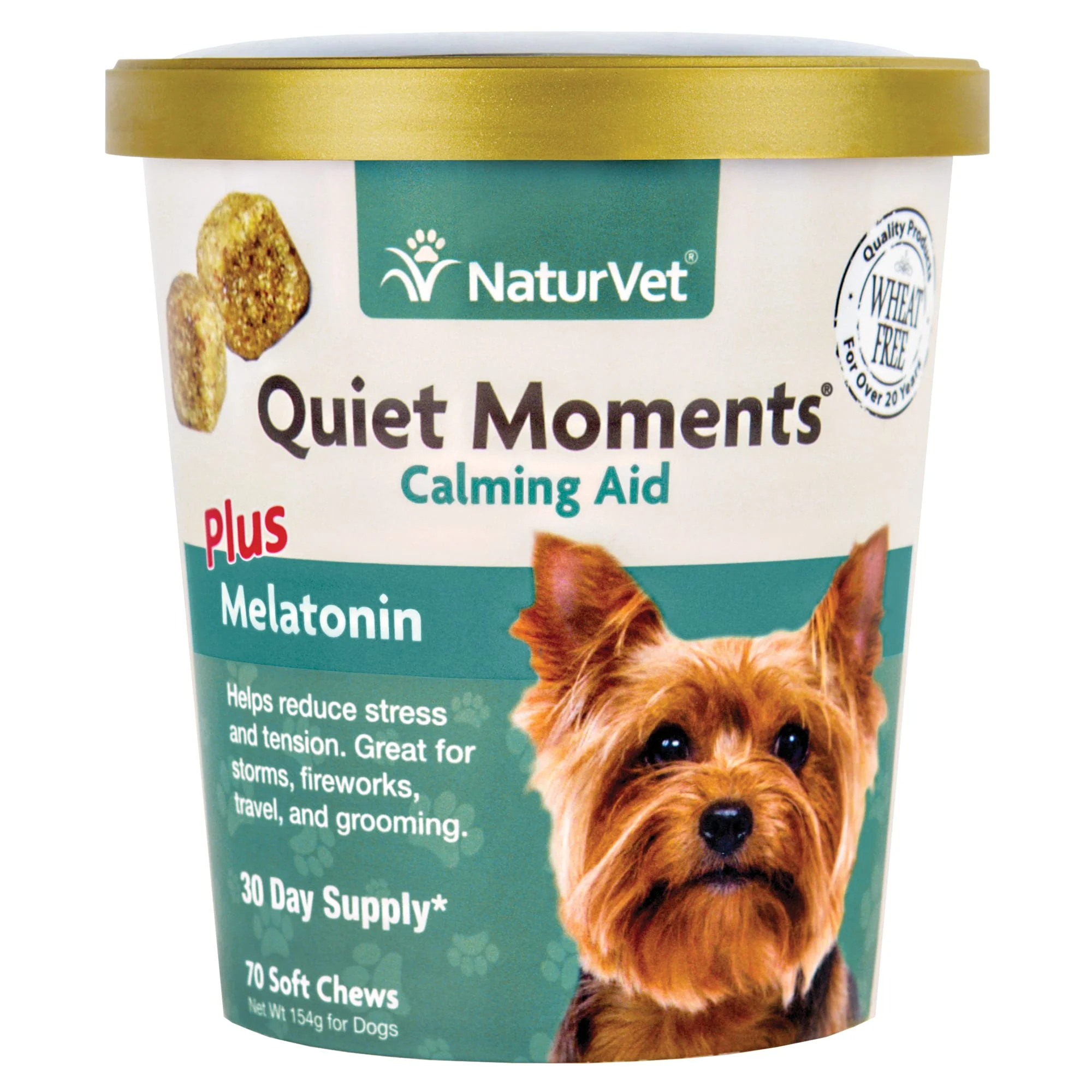 NaturVet Quiet Moments Calming Aid Supplement for Dogs  70 Soft Chews - Image 1
