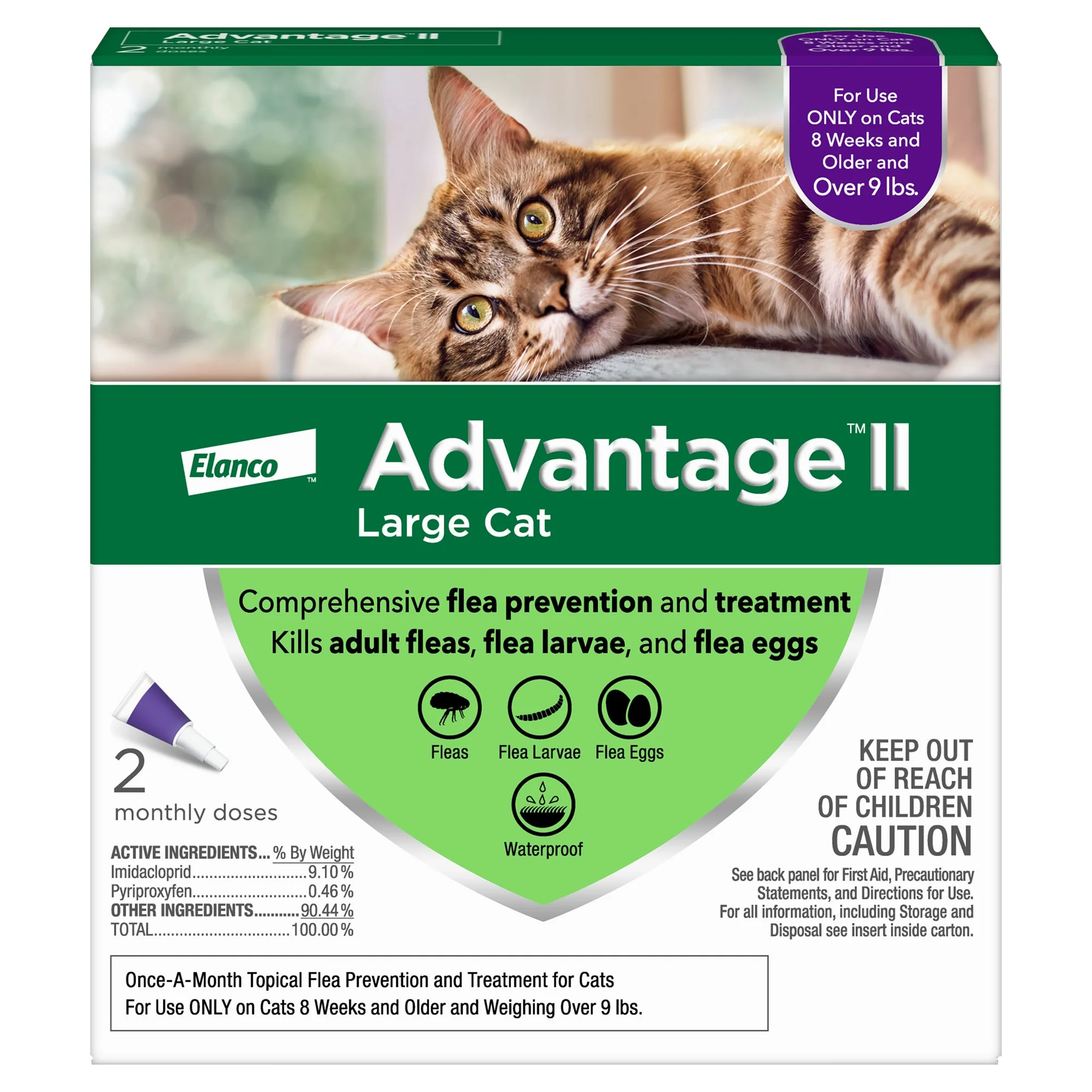 Advantage II Flea Prevention for Large Cats  2 Monthly Treatments - Image 1