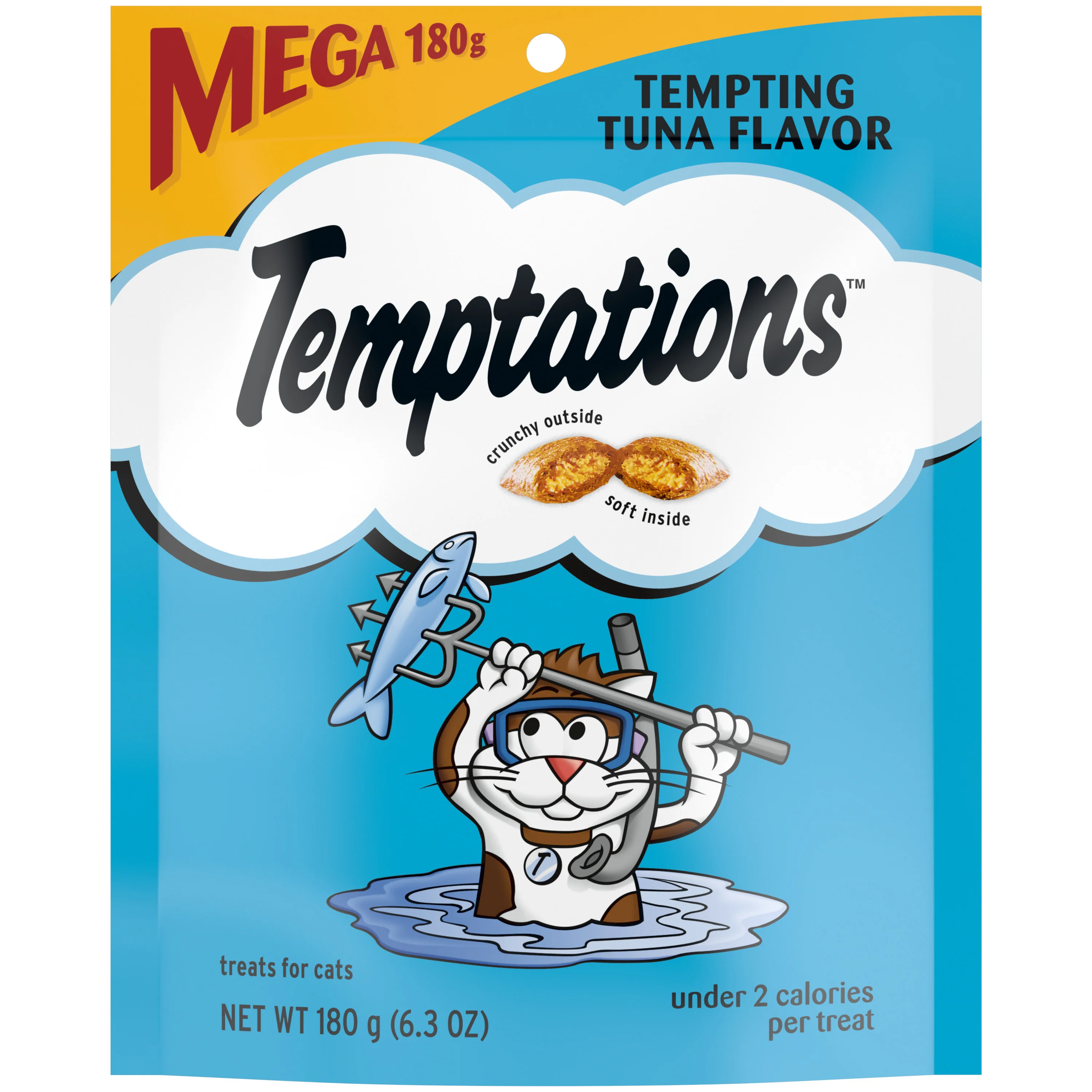 Temptations Classic Crunchy and Soft Cat Treats Tempting Tuna Flavor, 6.3 oz. Pouch - Image 1