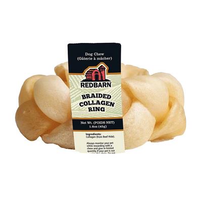 Redbarn Pet Products Collagen Braided Ring Dog Treat single - Image 1