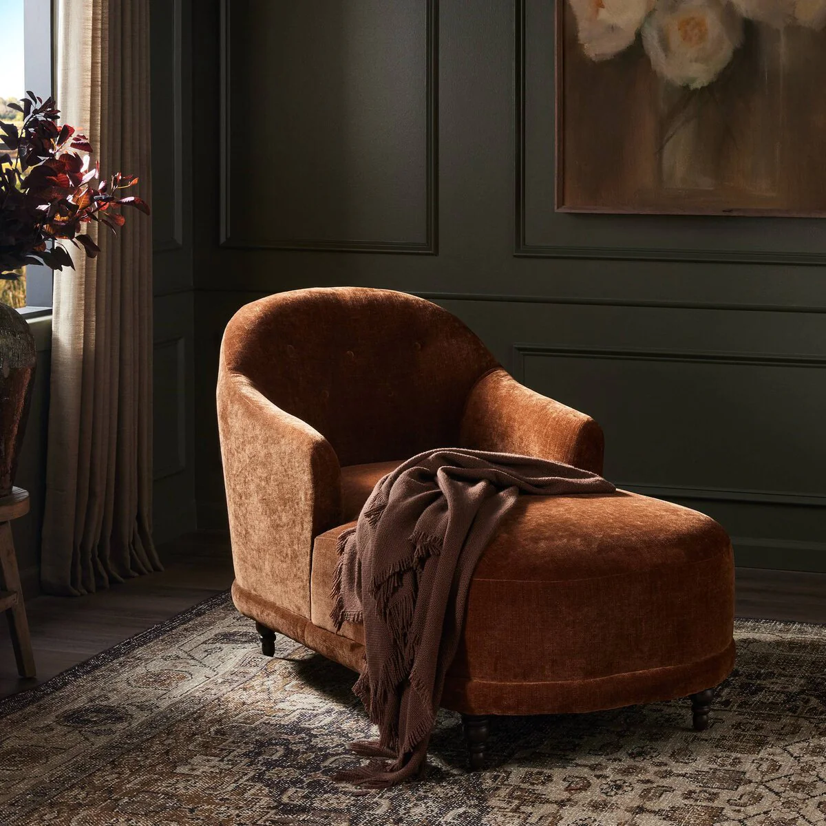 Marny Chaise, Chenille Sienna - Image 2