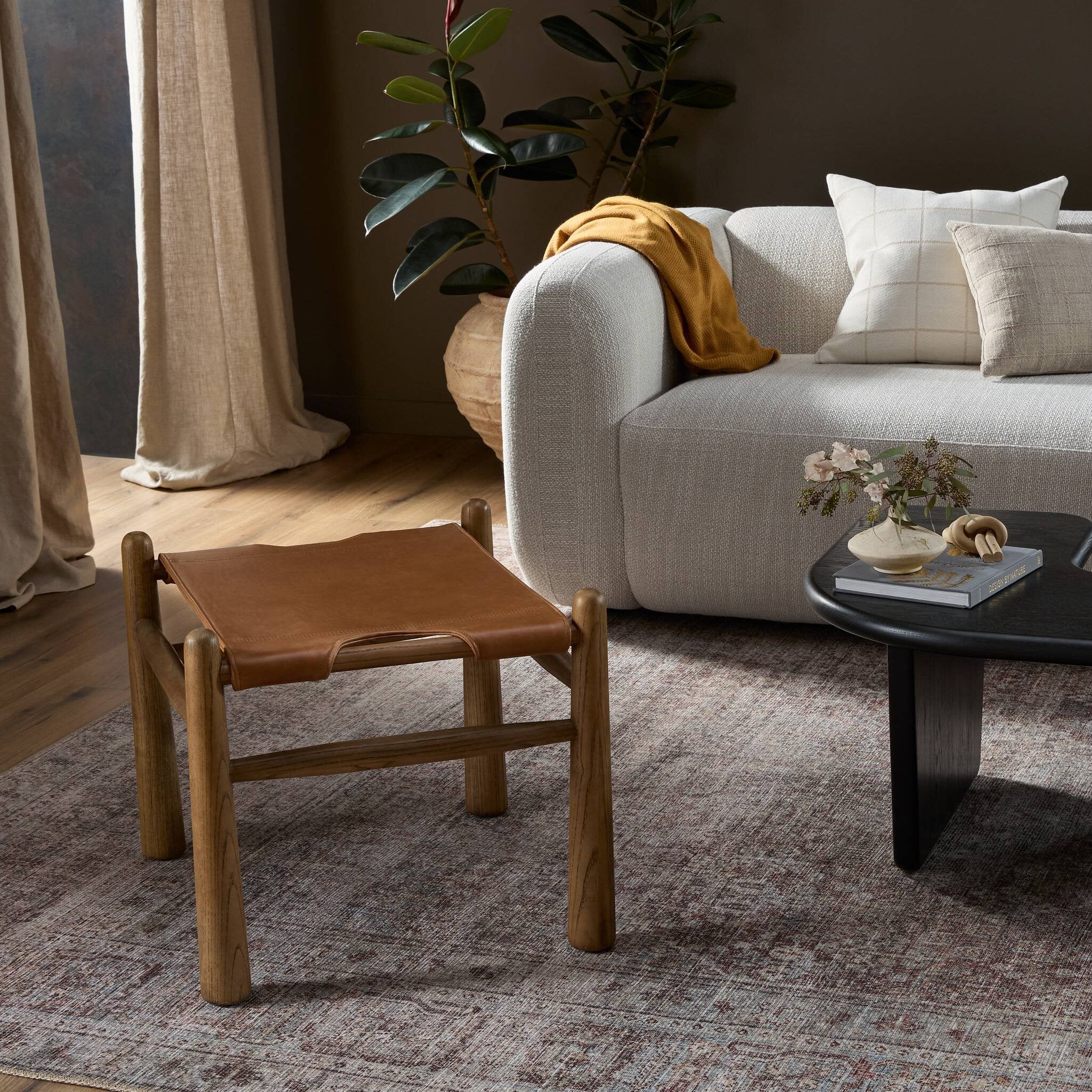 Orlando Leather Ottoman - Image 2